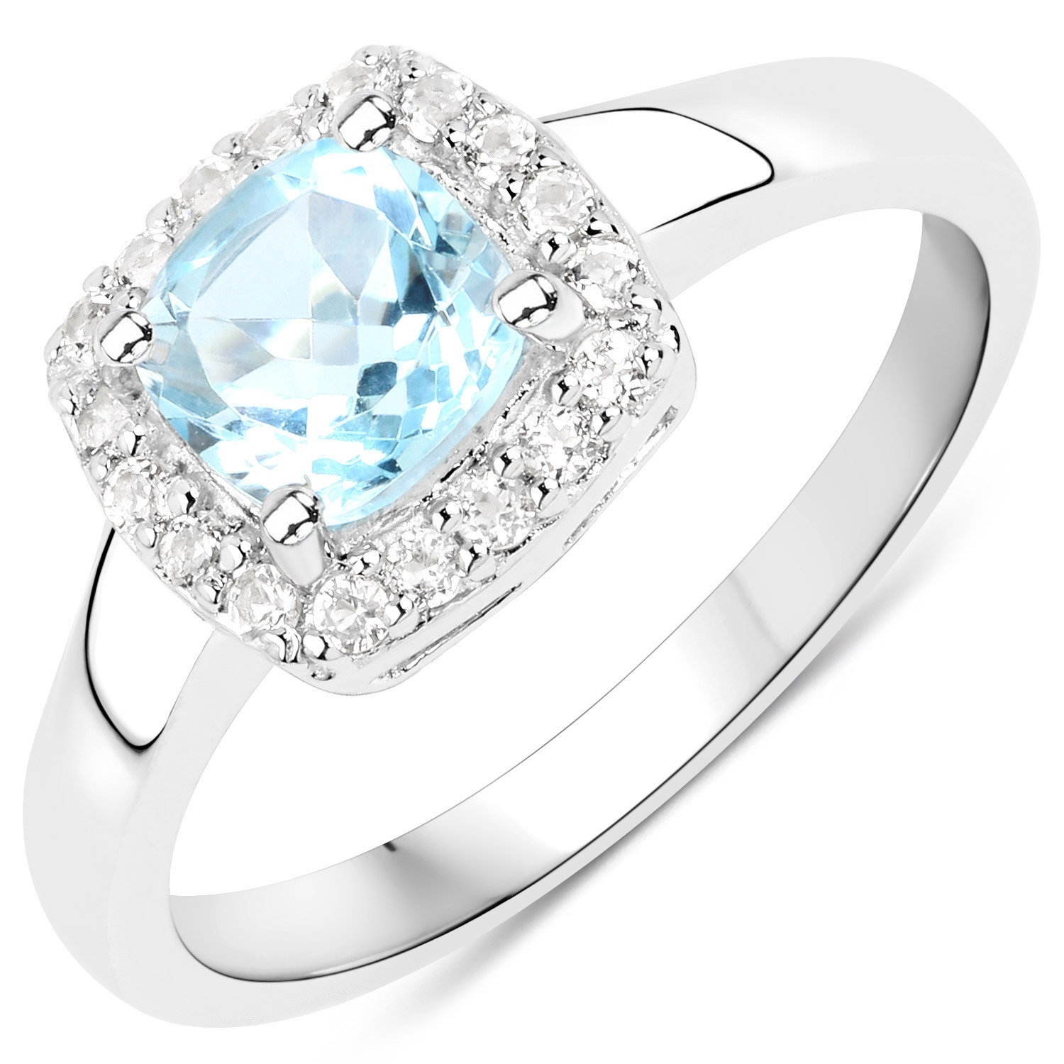 4.62 Carat Genuine Blue White Topaz .925 Silver 3 Pc Jewelry Set Ring Earring & Pendant Chain