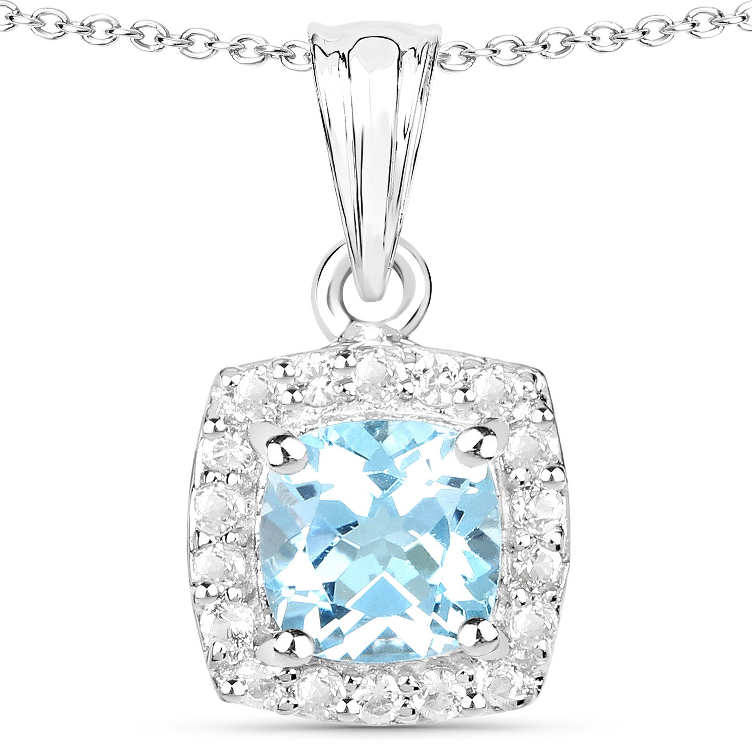 4.62 Carat Genuine Blue White Topaz .925 Silver 3 Pc Jewelry Set Ring Earring & Pendant Chain
