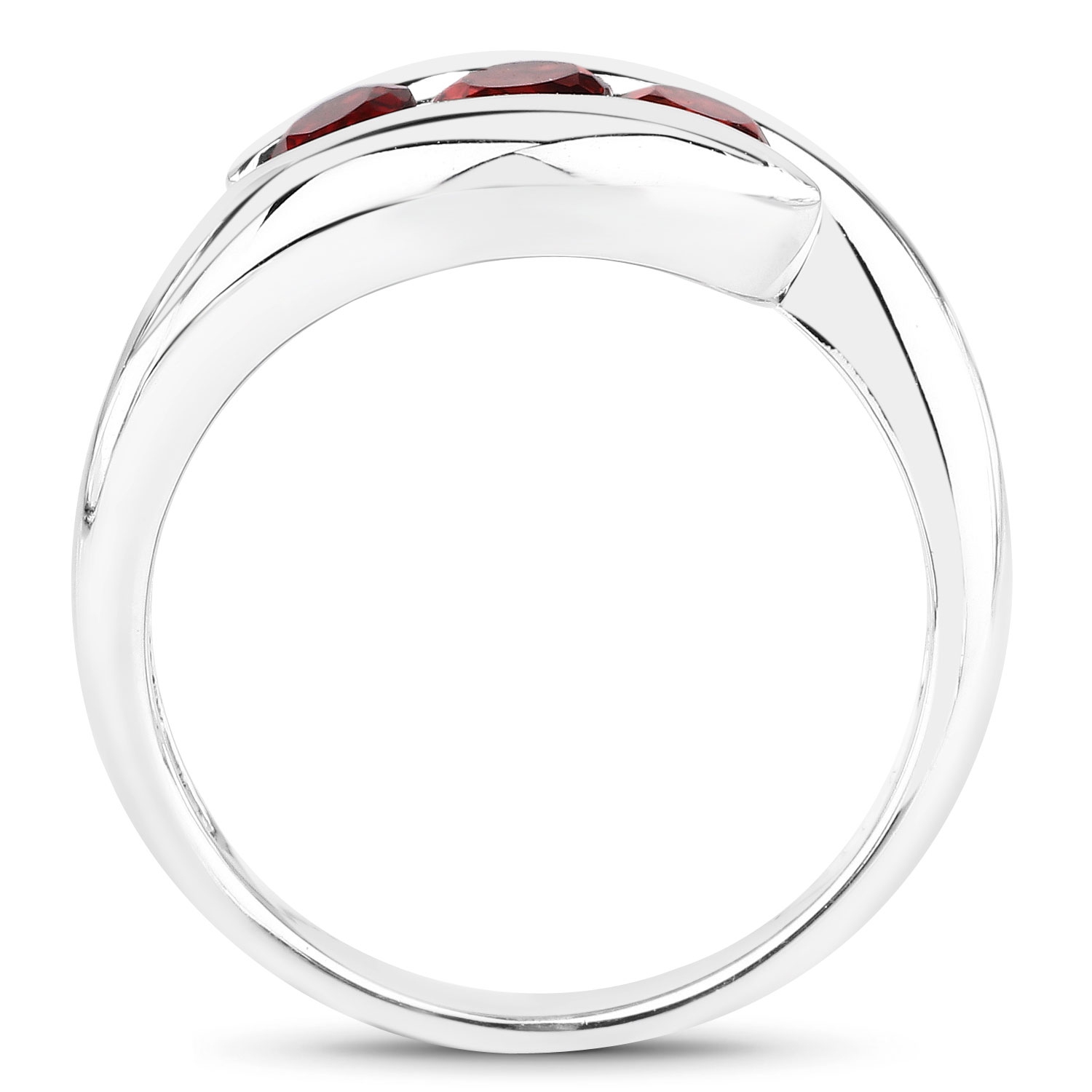 Bague en argent sterling avec grenat véritable .925 ct d'0,74&nbsp;carat