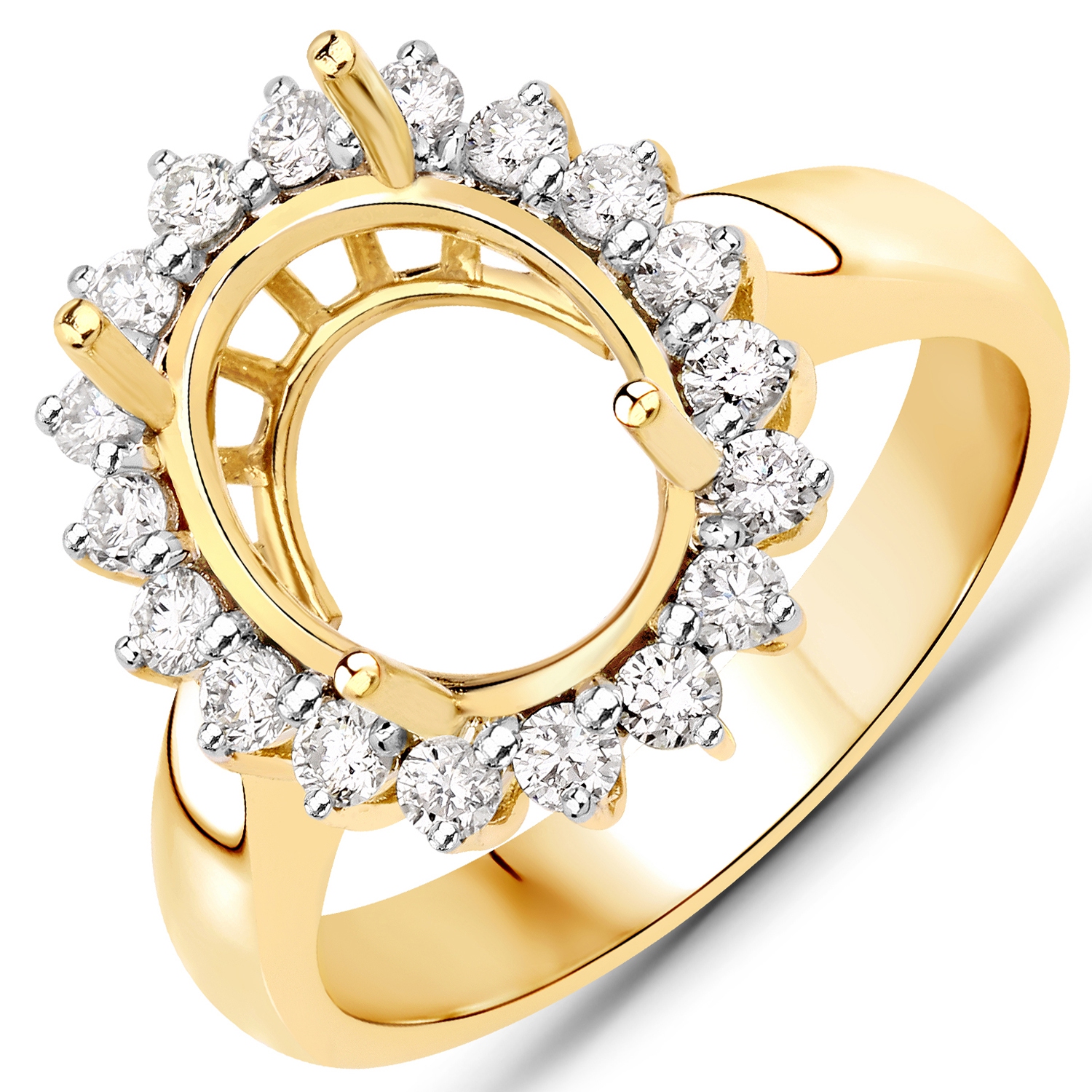 0.54 ct Genuine White Diamond 14K Yellow Gold Ring