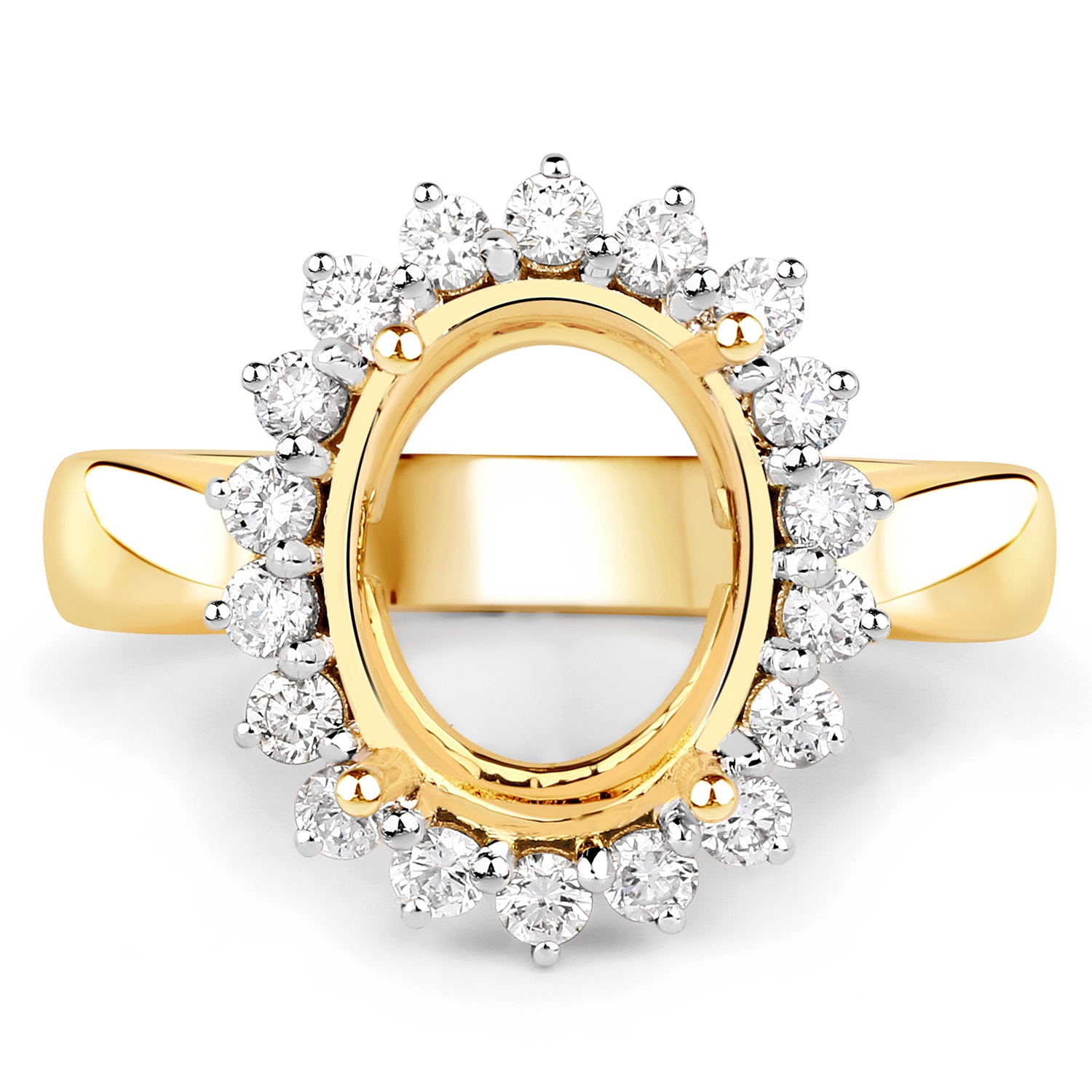 0.54 ct Genuine White Diamond 14K Yellow Gold Ring