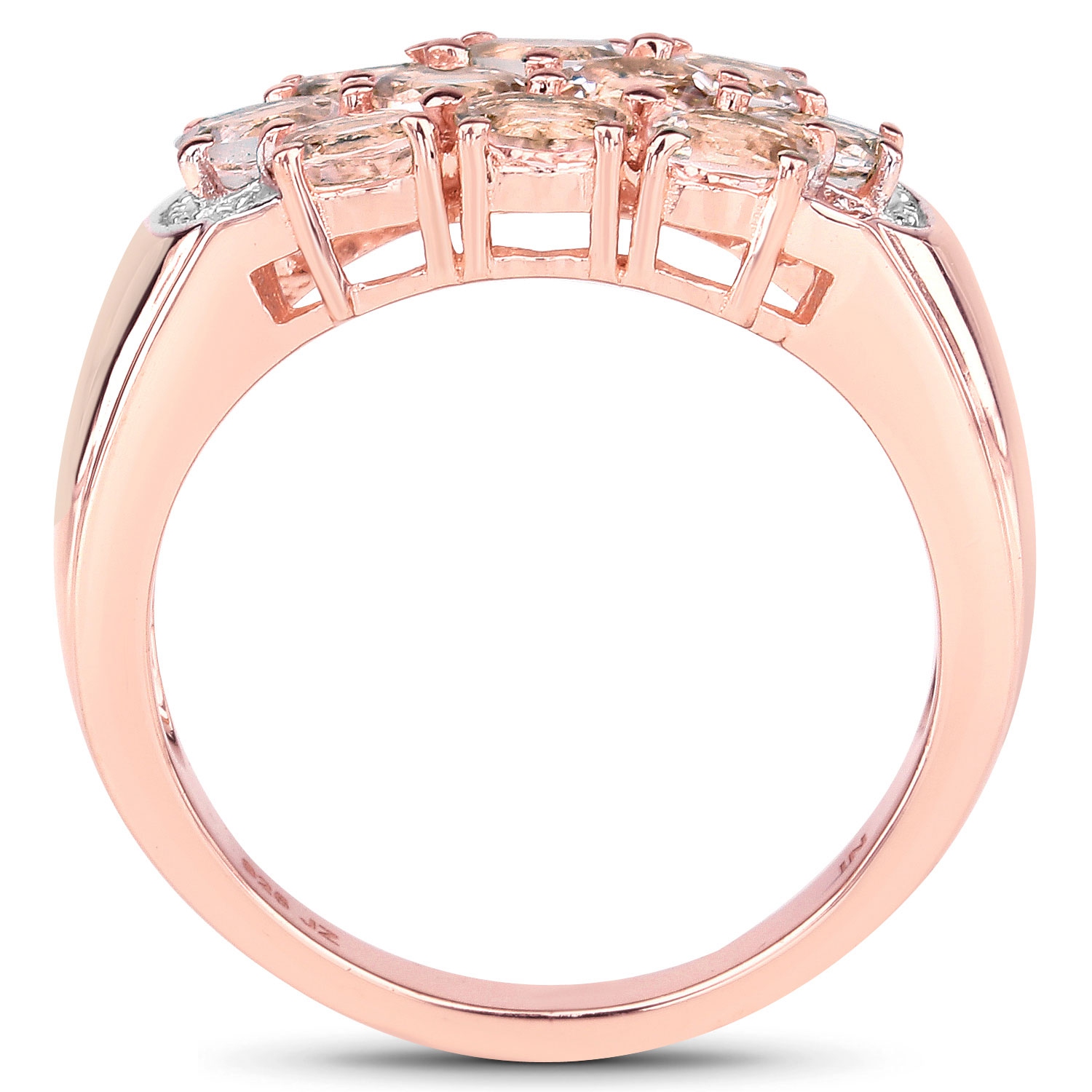 1.50 Carat Genuine Morganite .925 Sterling Silver Ring