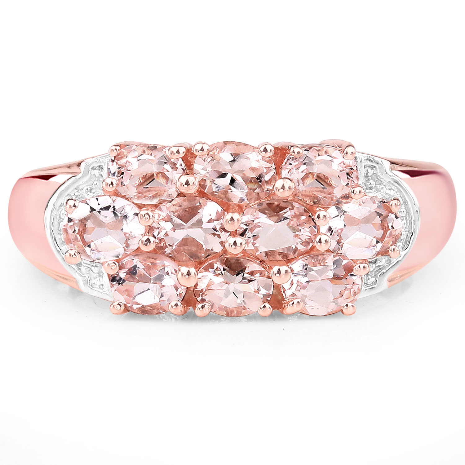 1.50 Carat Genuine Morganite .925 Sterling Silver Ring