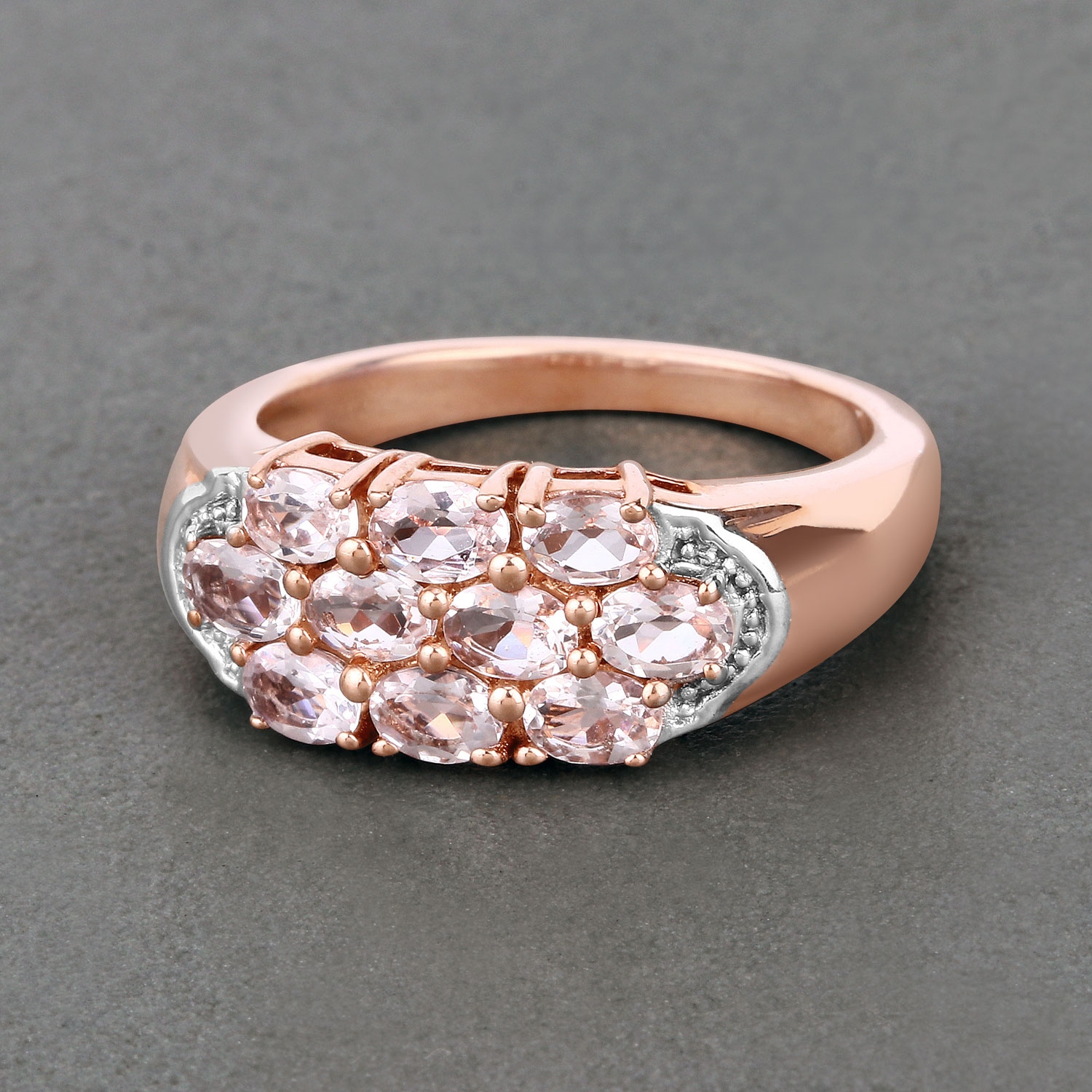 1.50 Carat Genuine Morganite .925 Sterling Silver Ring