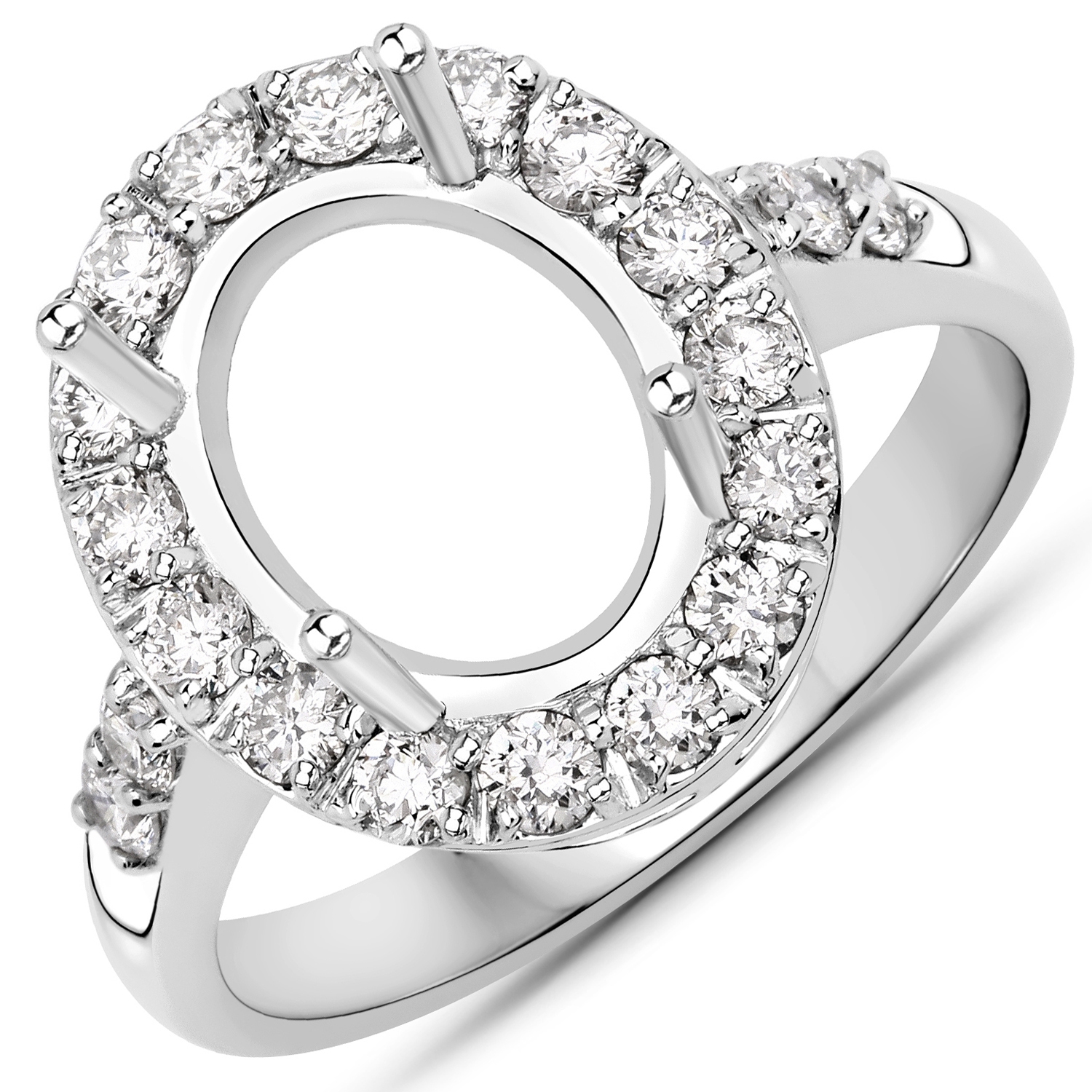 0.60 Carat Genuine White Diamond 14K White Gold Ring