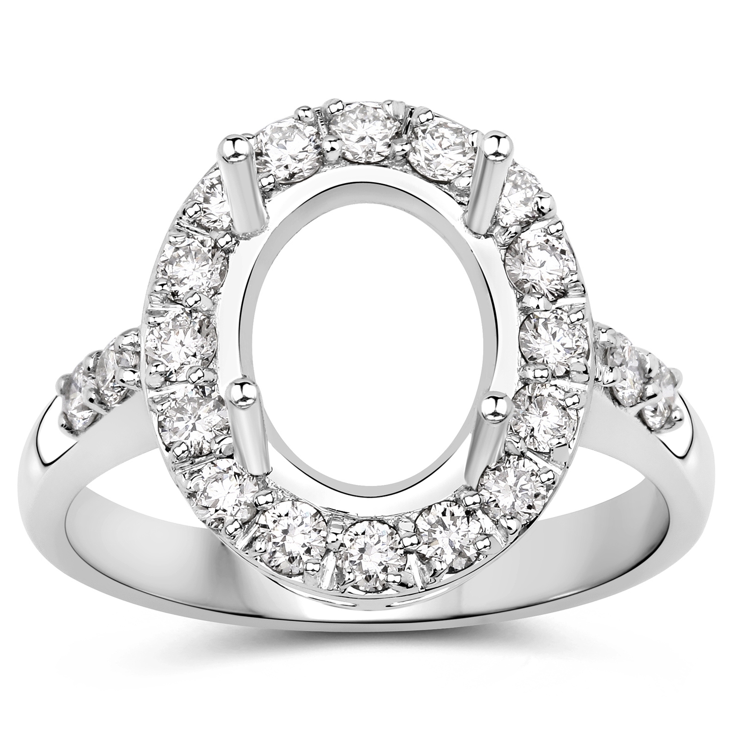 0.60 Carat Genuine White Diamond 14K White Gold Ring