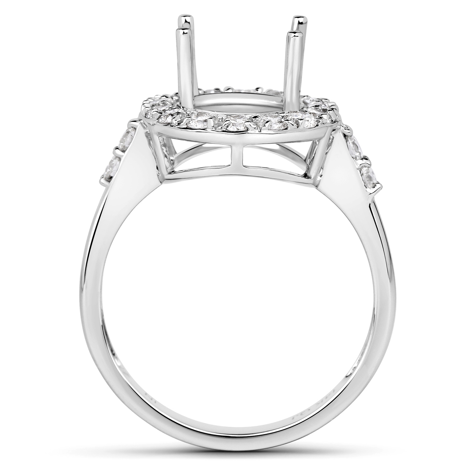 0.60 Carat Genuine White Diamond 14K White Gold Ring