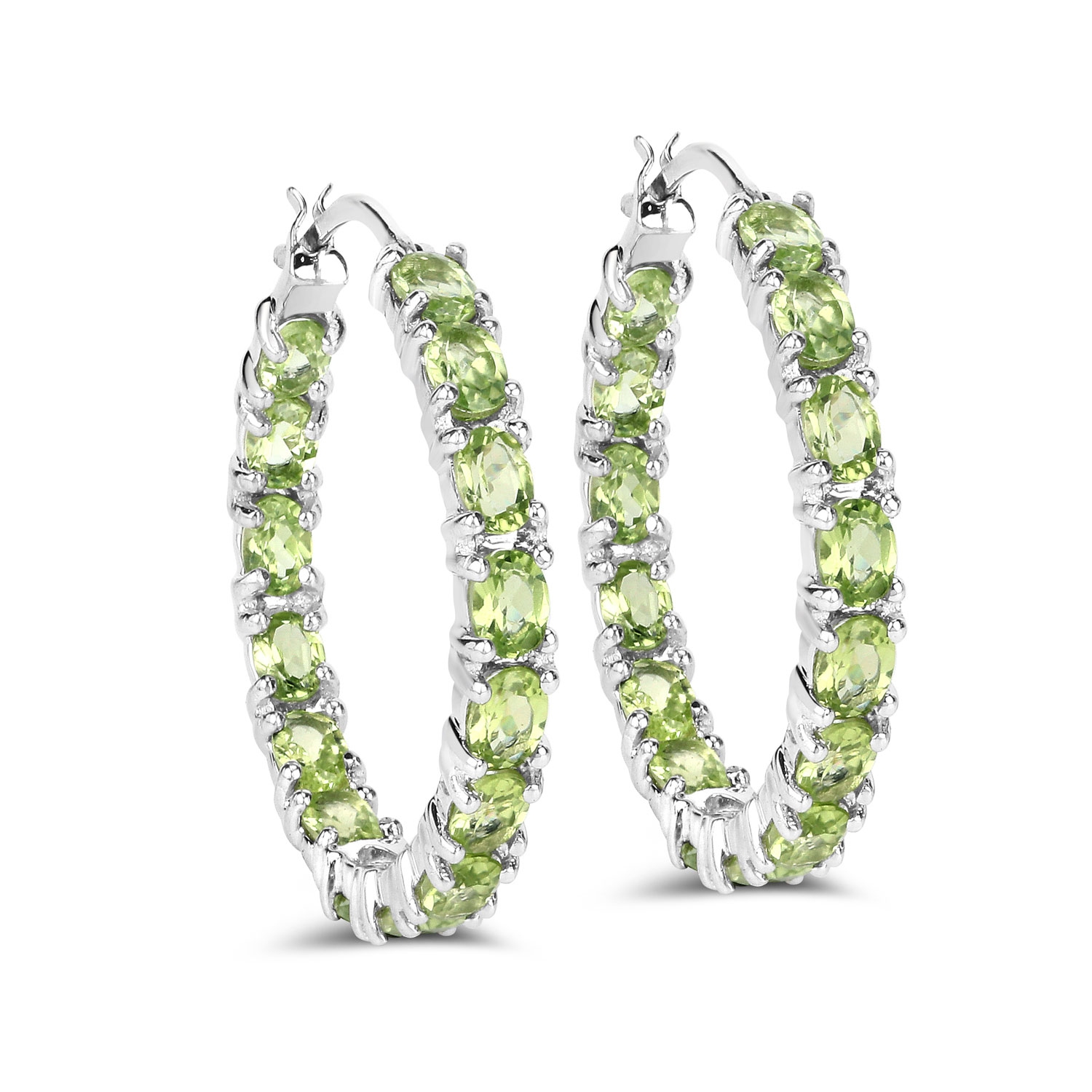 5.10 ct. Genuine Peridot .925 Sterling Silver Earrings