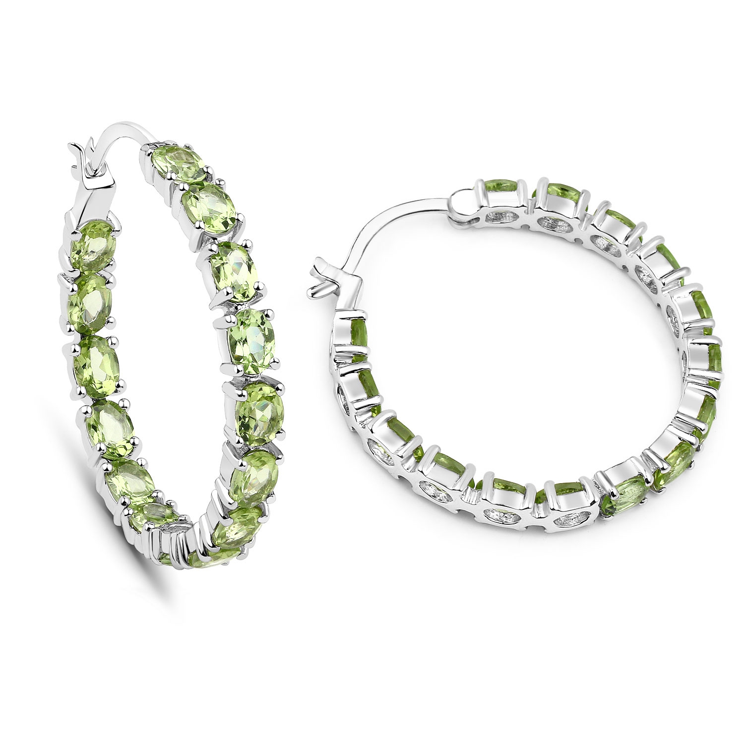 5.10 ct. Genuine Peridot .925 Sterling Silver Earrings