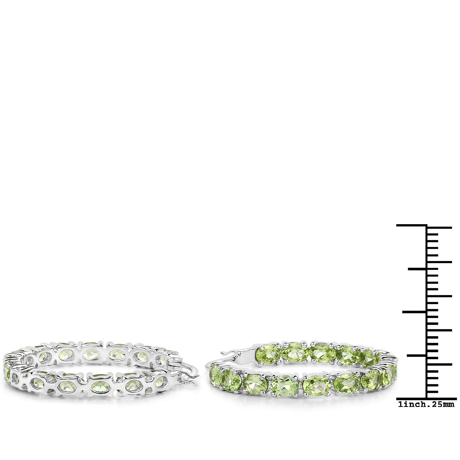 5.10 ct. Genuine Peridot .925 Sterling Silver Earrings