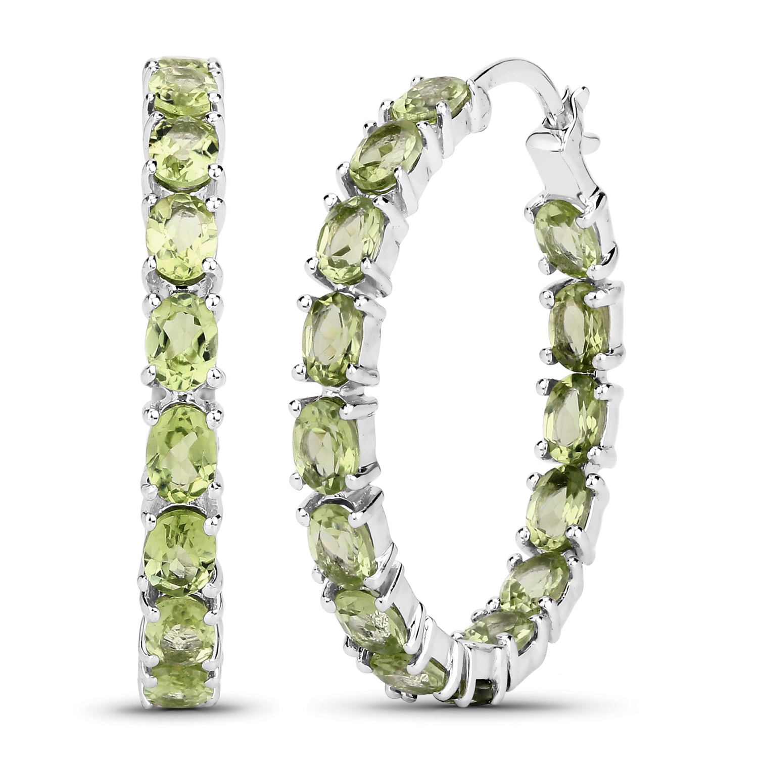 5.10 ct. Genuine Peridot .925 Sterling Silver Earrings