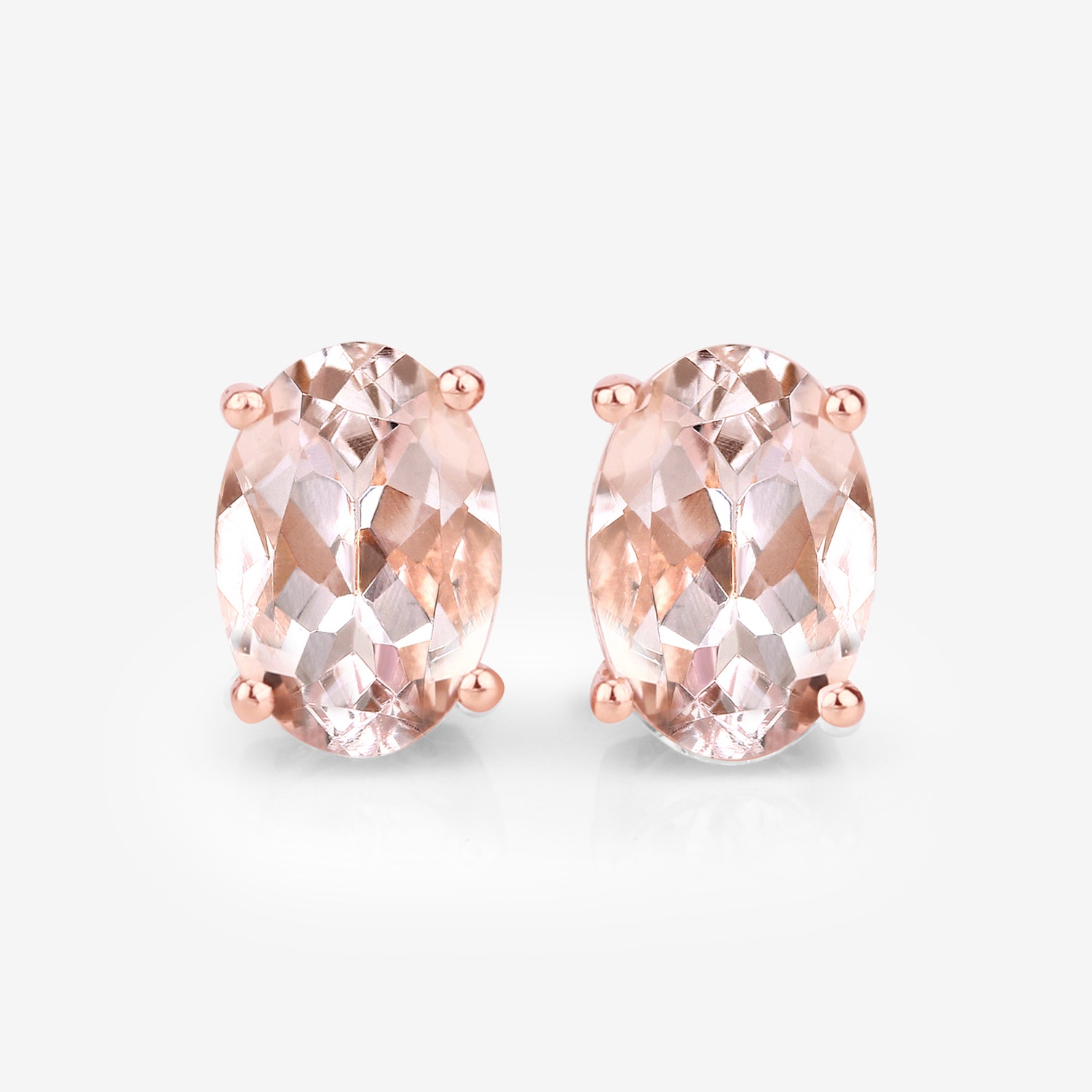 0.90 Carat Genuine Morganite 14K Rose Gold Earrings