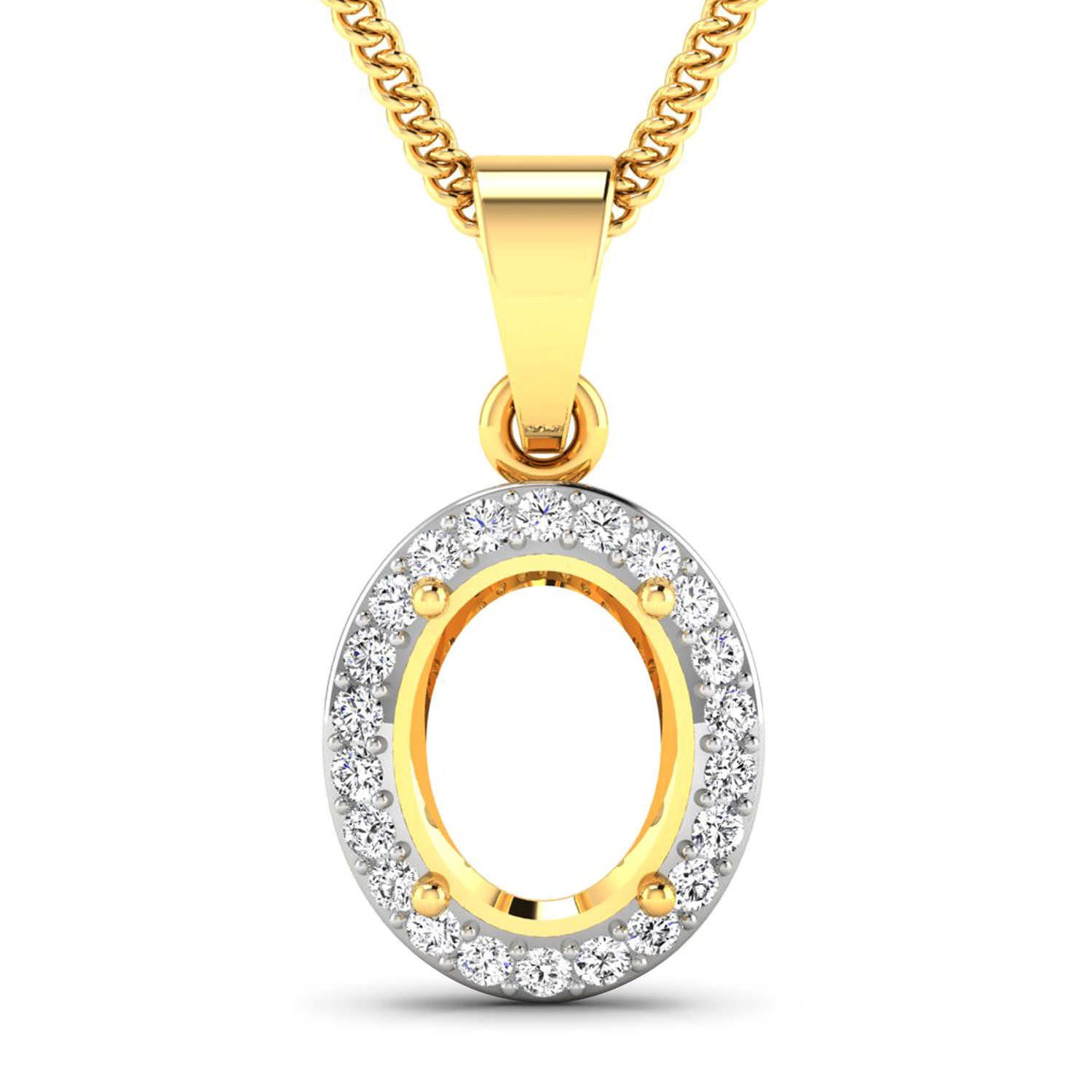 0.22 Carat Genuine White Diamond 14K Yellow Gold Pendant
