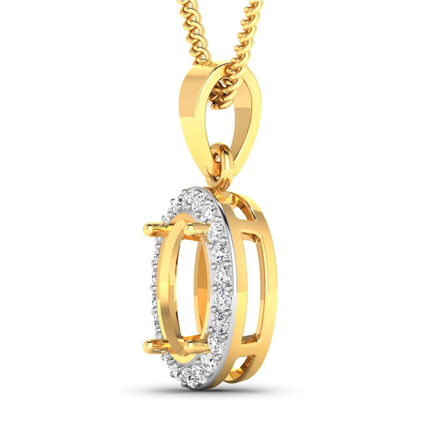 0.22 Carat Genuine White Diamond 14K Yellow Gold Pendant