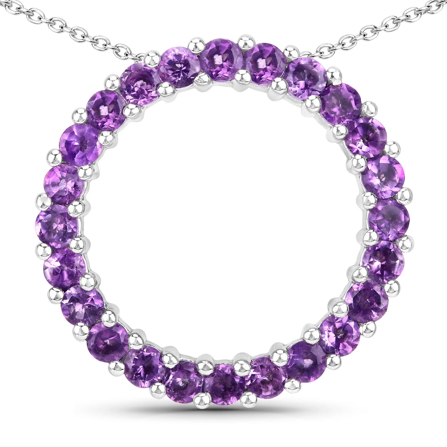 0.72 Carat Genuine Amethyst .925 Sterling Silver Pendant