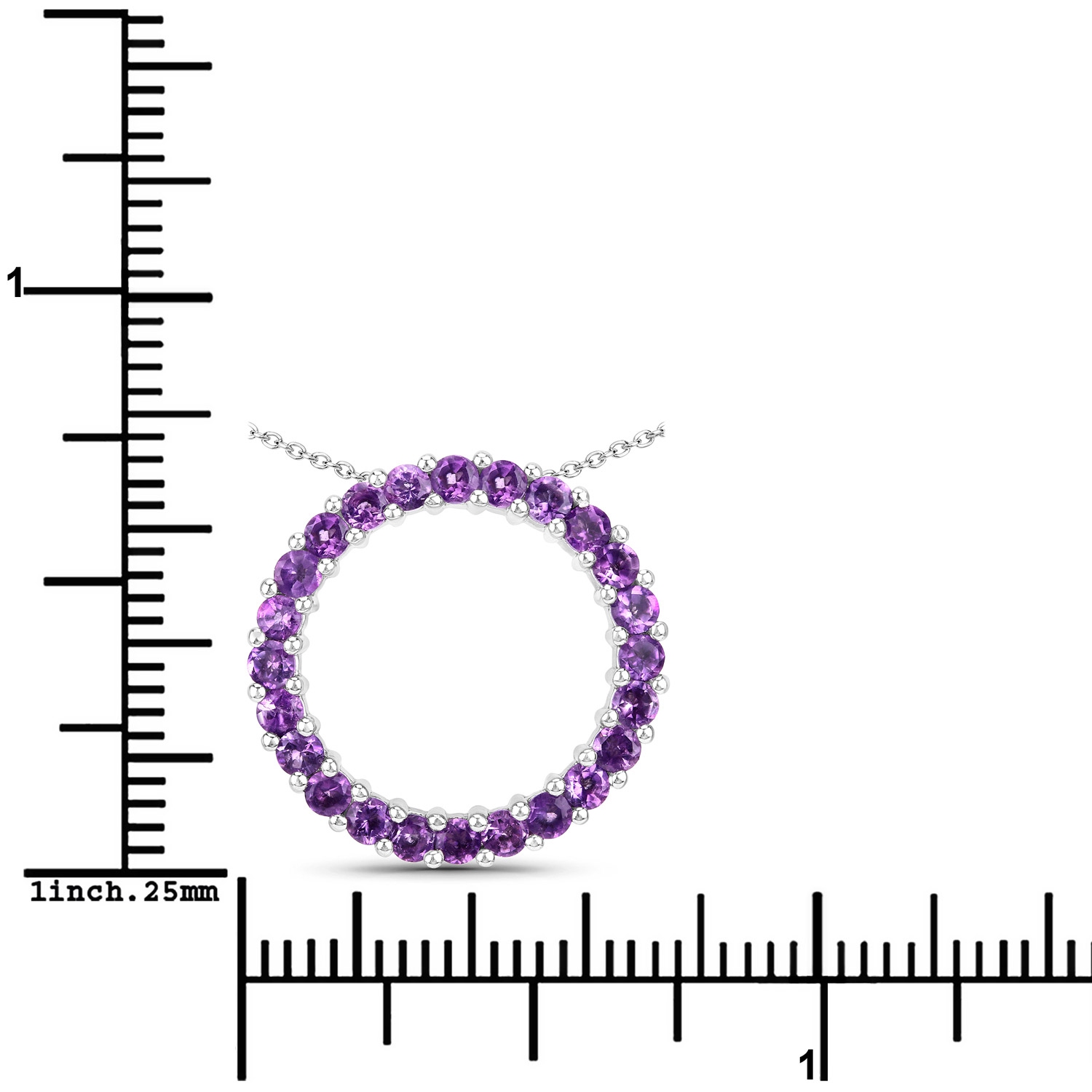 0.72 Carat Genuine Amethyst .925 Sterling Silver Pendant