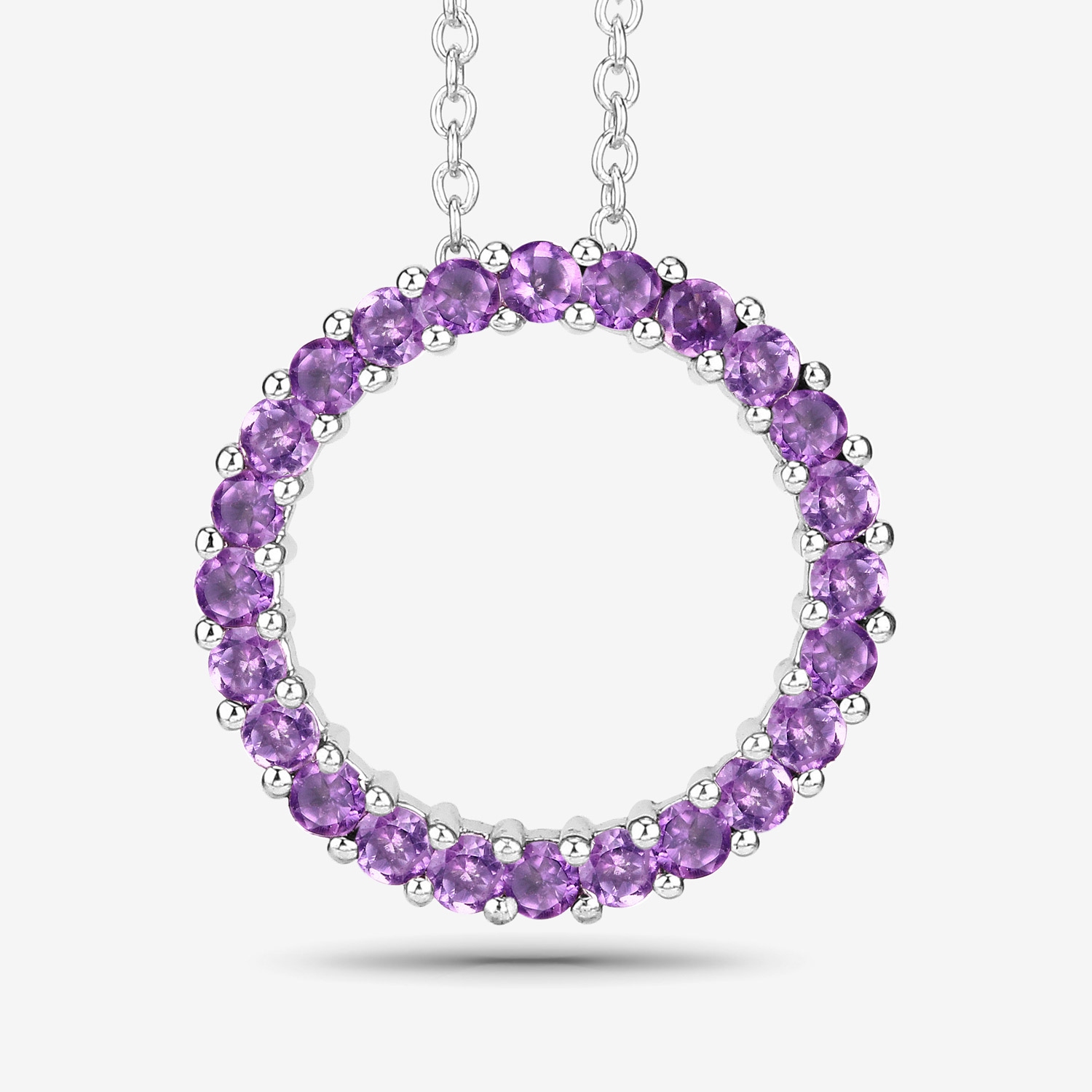 0.72 Carat Genuine Amethyst .925 Sterling Silver Pendant