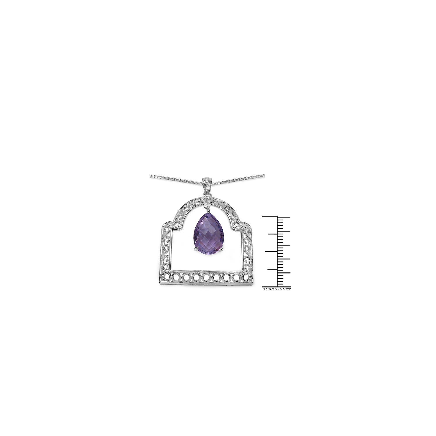 10.70 Carat Genuine Amethyst .925 Sterling Silver Pendant