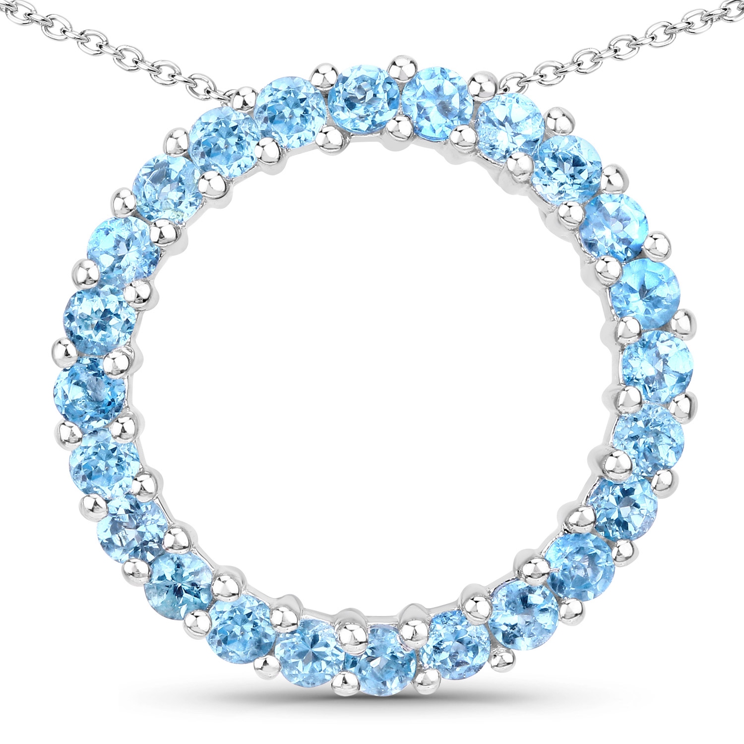 0.86 Carat Genuine Swiss Blue Topaz .925 Sterling Silver Pendant