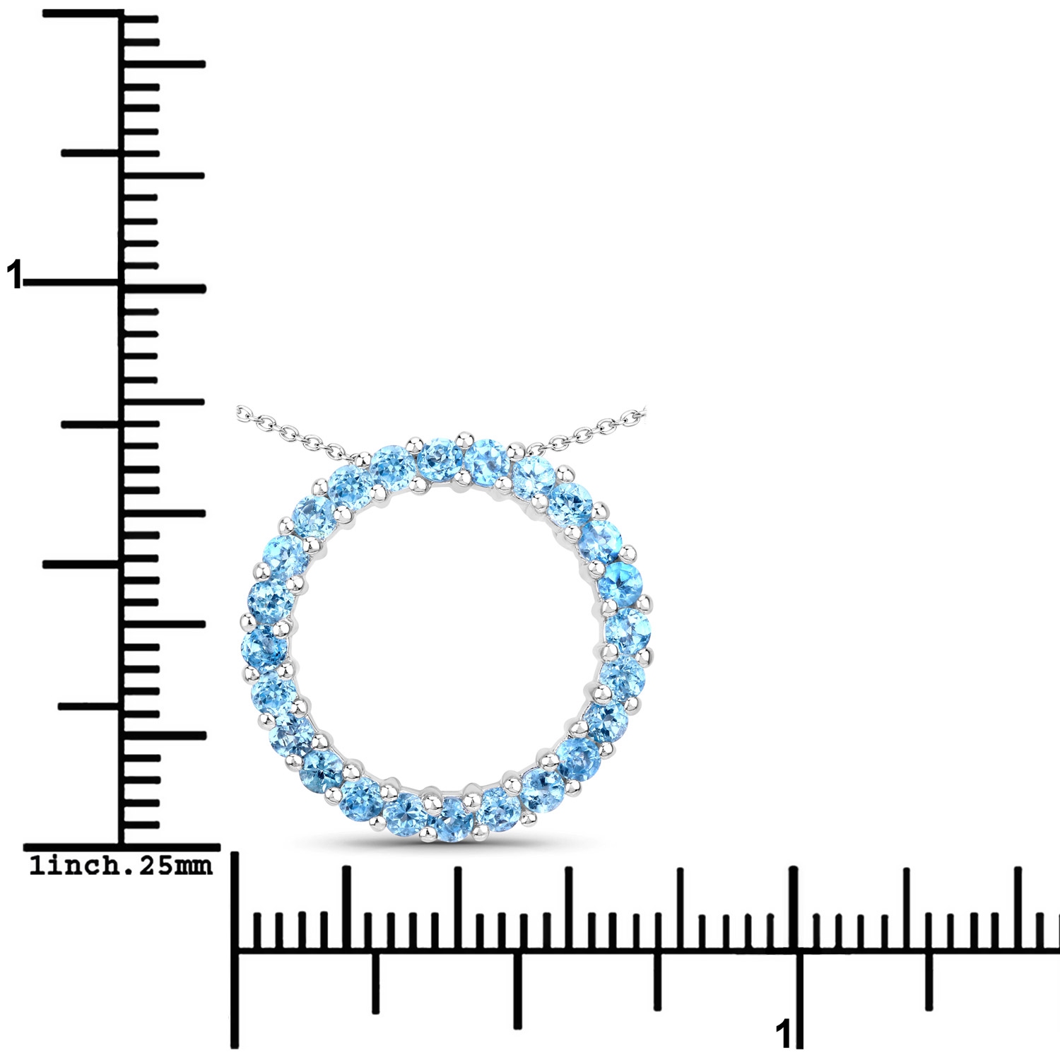 0.86 Carat Genuine Swiss Blue Topaz .925 Sterling Silver Pendant