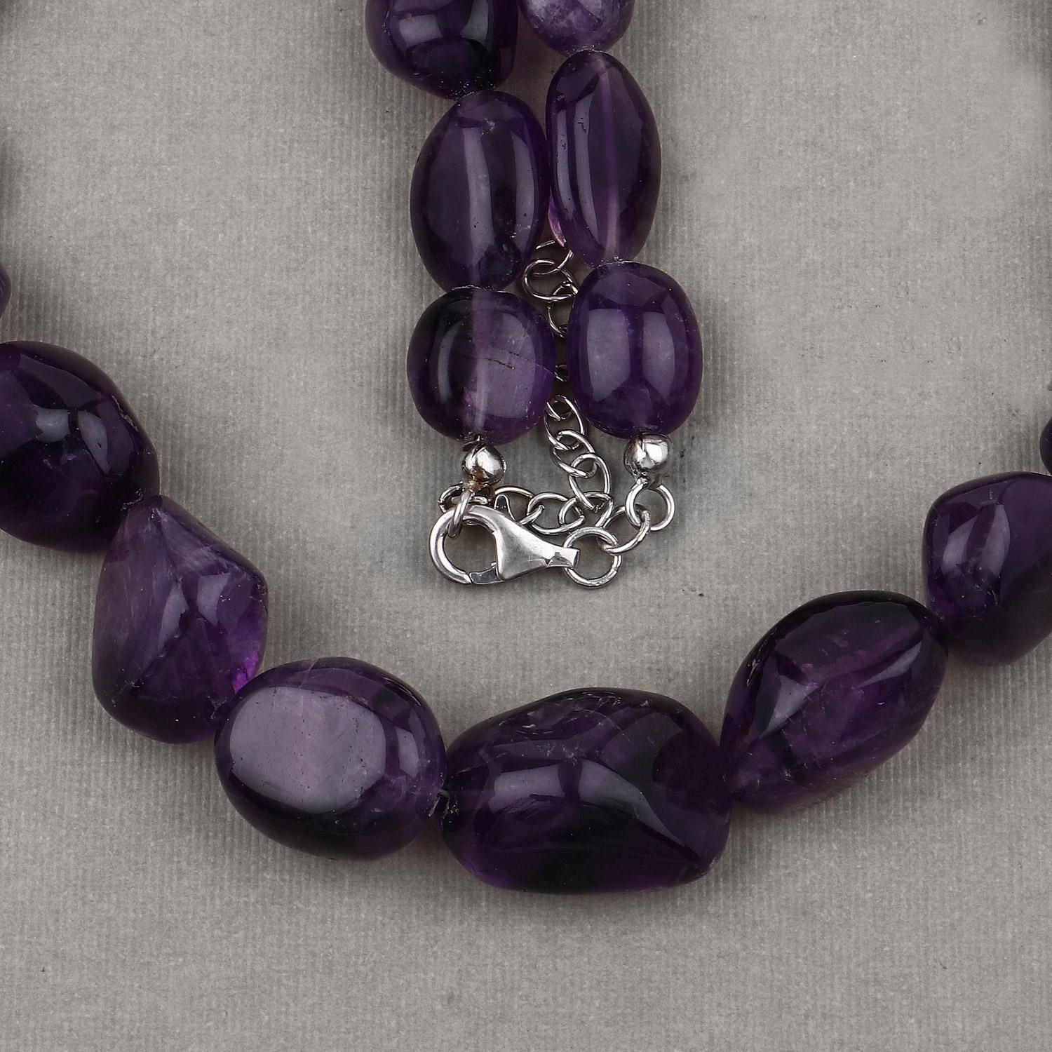 Collier en perles d’améthyste brute pour femmes en argent collier en pierre de naissance de février cadeau pour maman