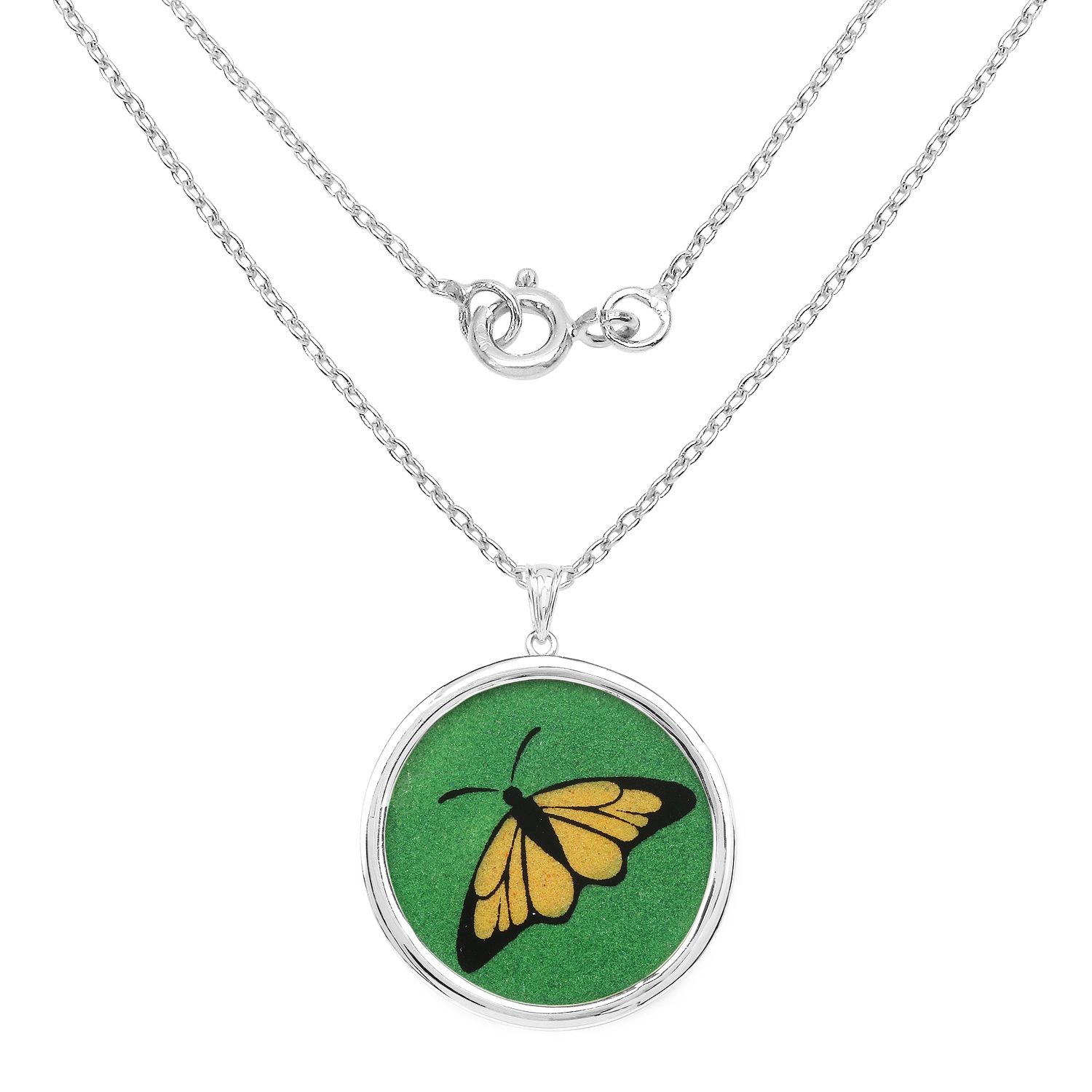 29.50 carat Genuine Emerald .925 Sterling Silver Pendant