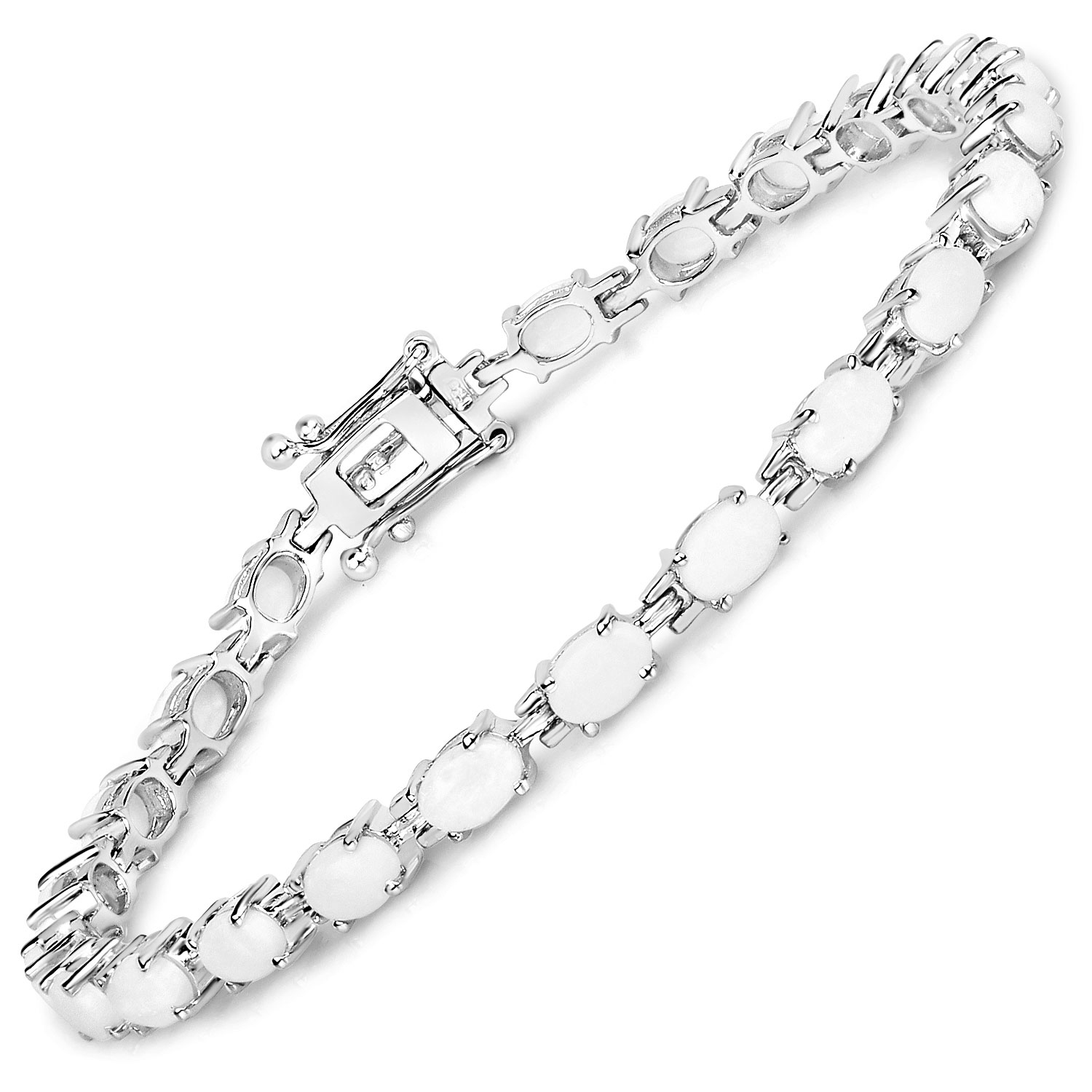 Bracelet en argent sterling .925 avec opale véritable de 6,82&nbsp;carat