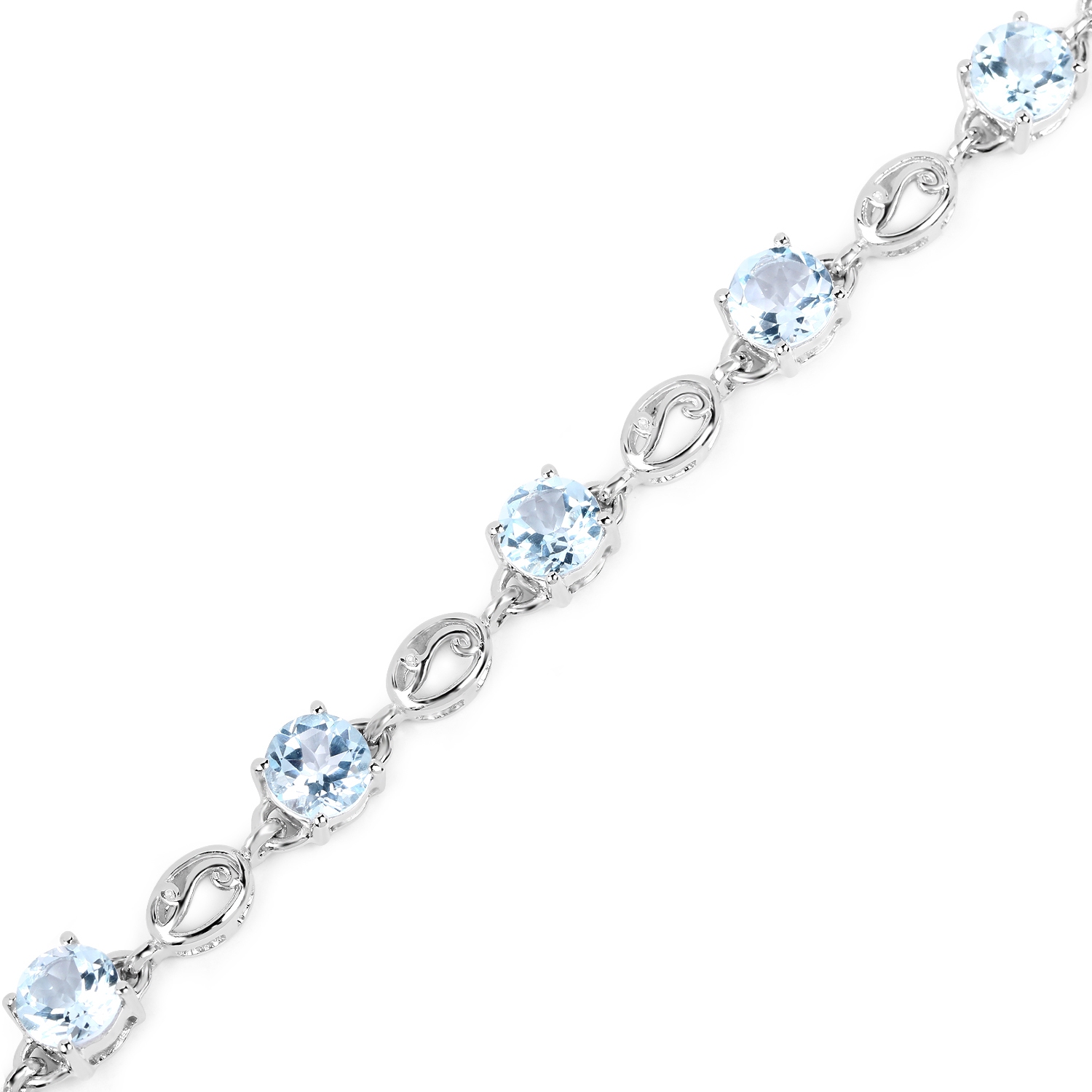 Bracelet en argent sterling avec topaze bleue véritable 10,50 carat