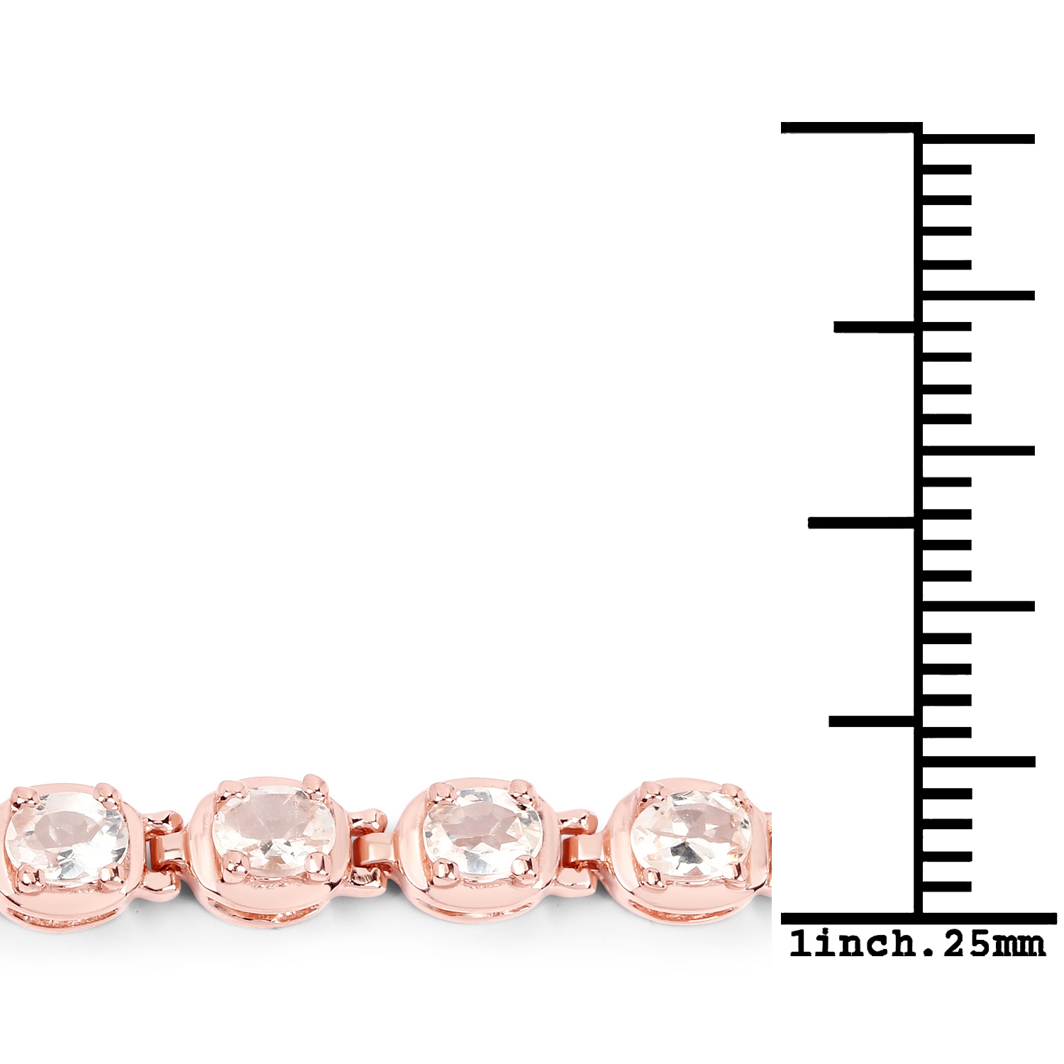 Bracelet en argent sterling plaqué or rose 14K ct avec morganite véritable 3,90 ct .925