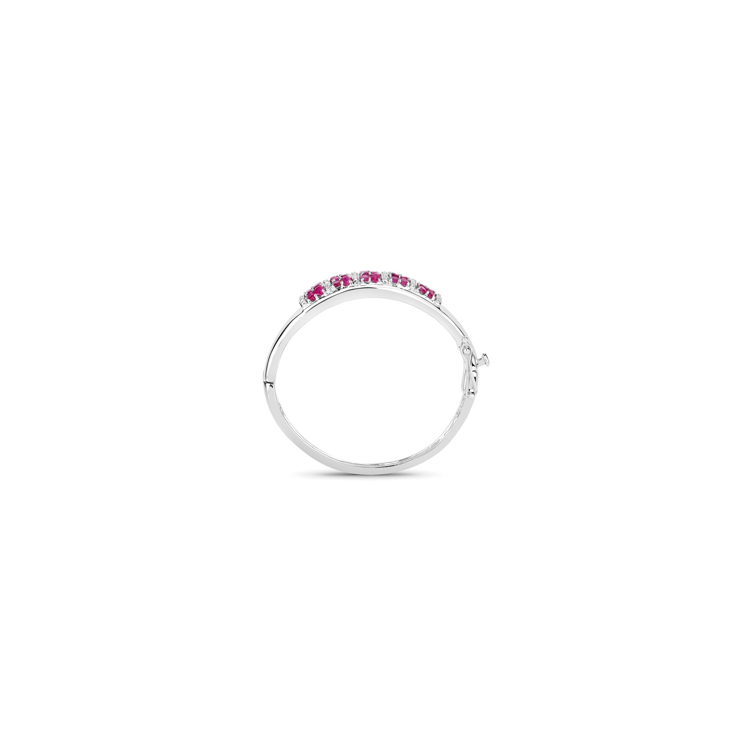6.65 Carat Genuine Ruby and White Topaz .925 Sterling Silver Bracelet