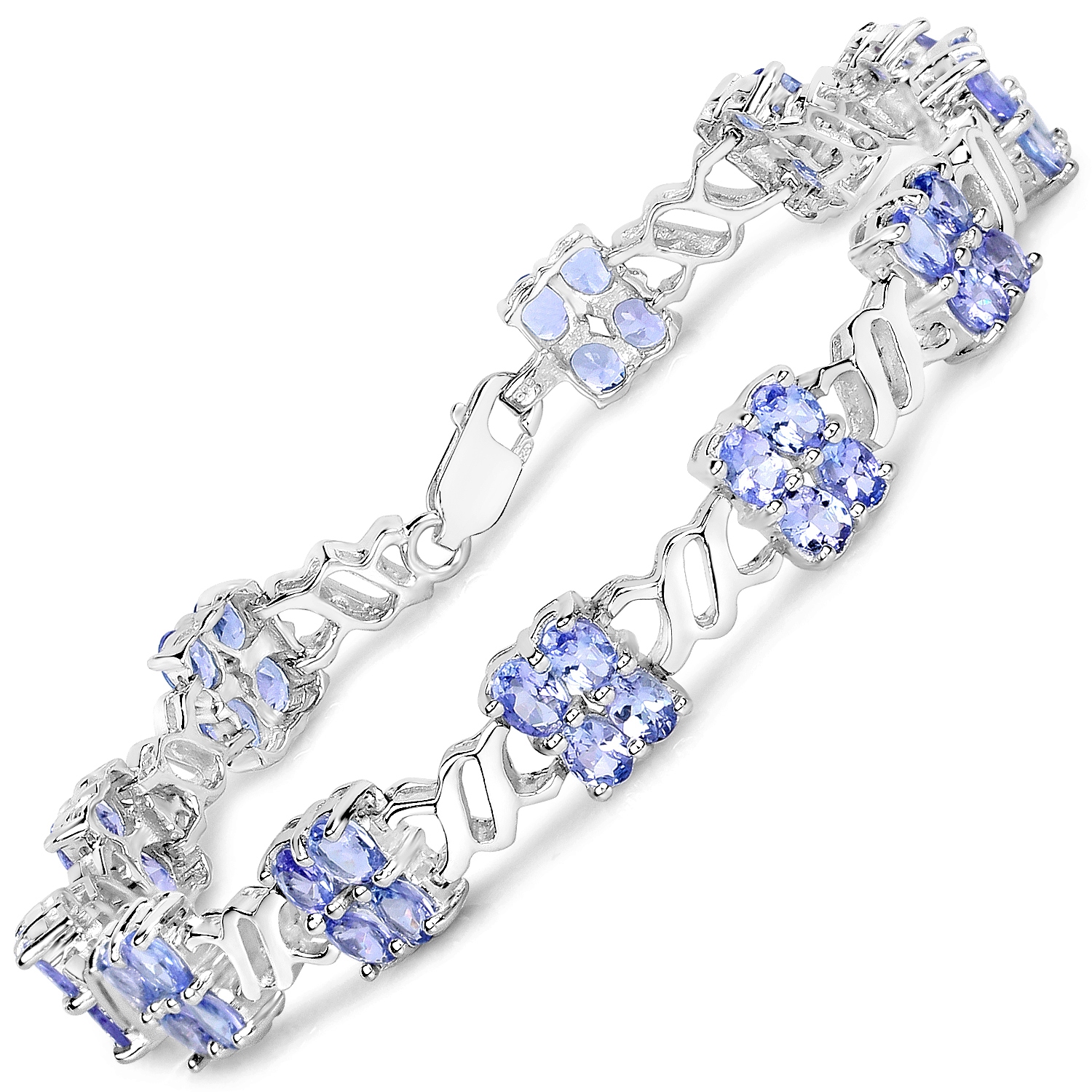 Bracelet en argent sterling de .925 ct avec tanzanite véritable d'8,16&nbsp;carat