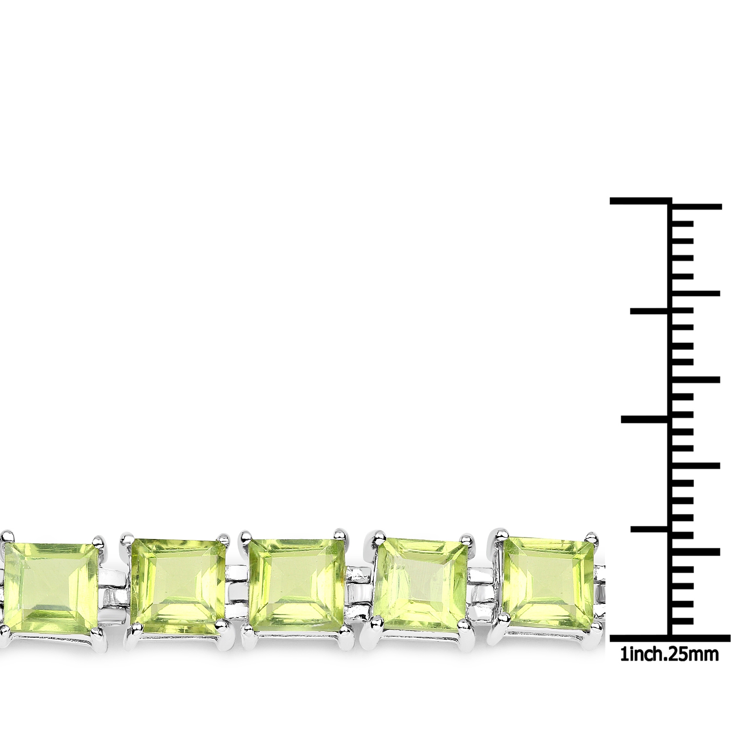 15.00 Carat Genuine Peridot .925 Sterling Silver Bracelet