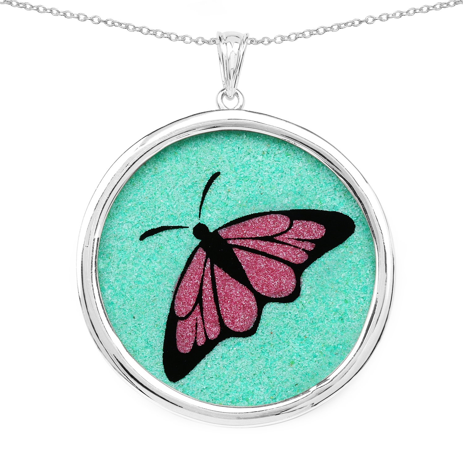 29.50 ct. Genuine Emerald .925 Sterling Silver Pendant