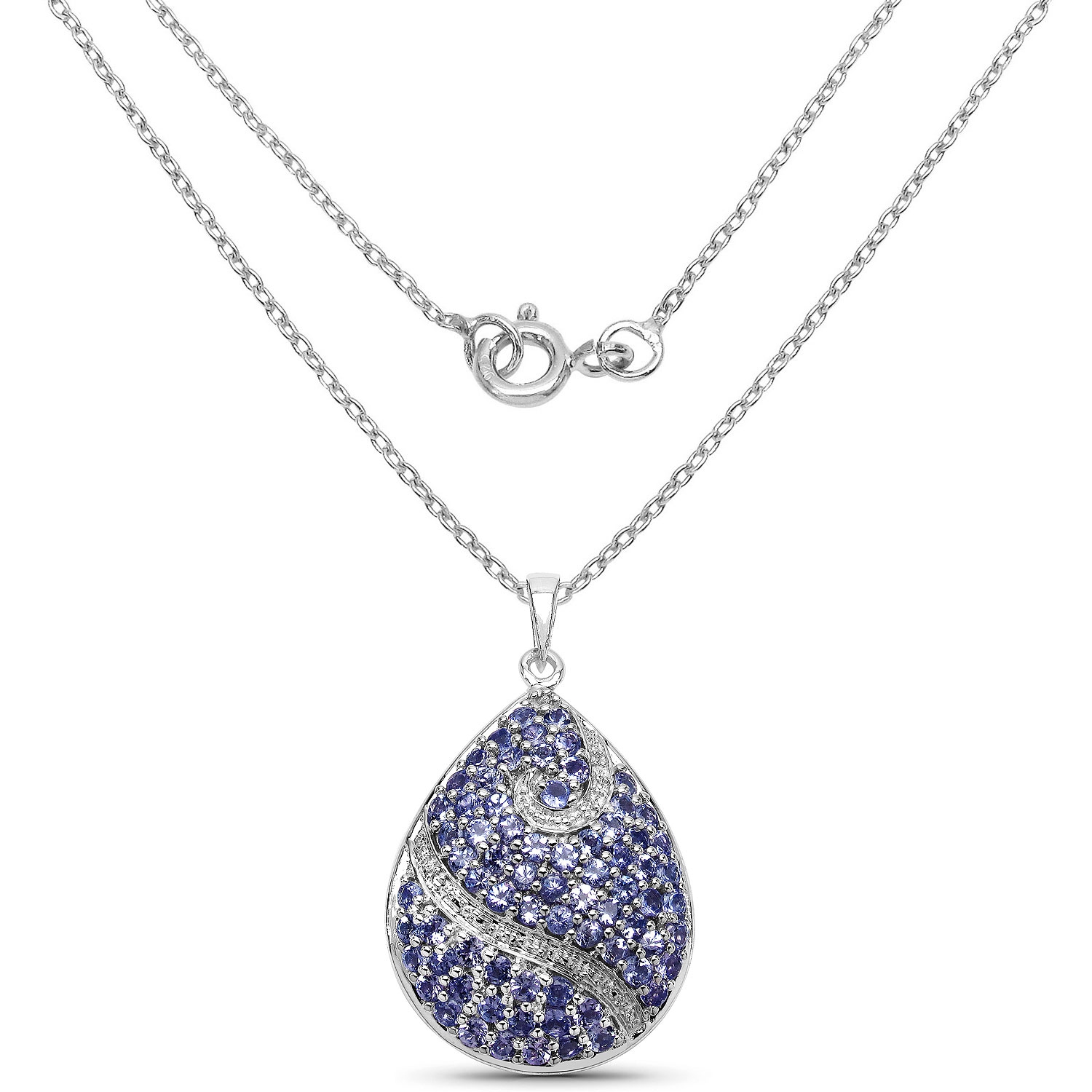 4.72 Carat Genuine Tanzanite .925 Sterling Silver Pendant