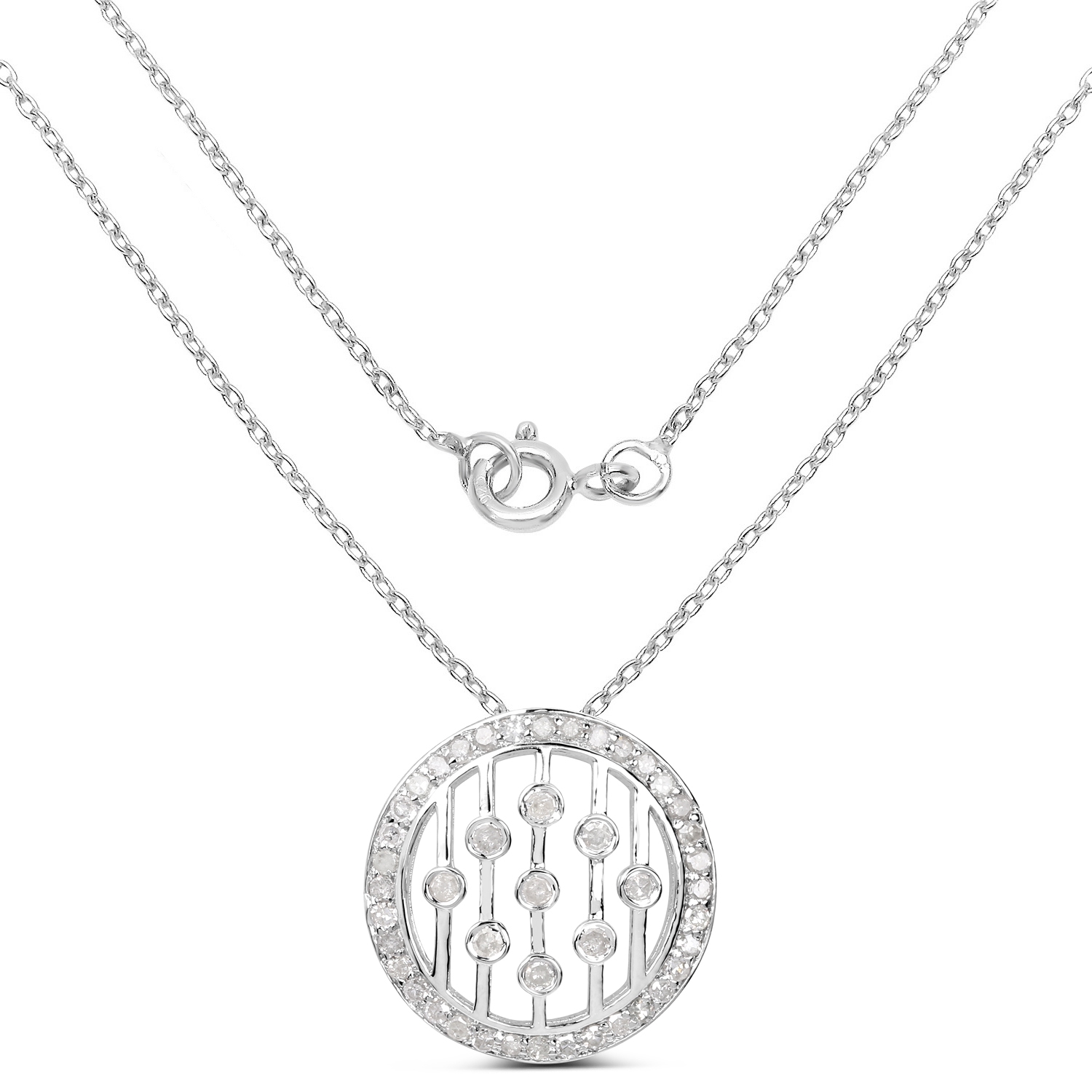 Pendentif en argent sterling .925 ct avec diamants blancs véritables d'0,53&nbsp;carat