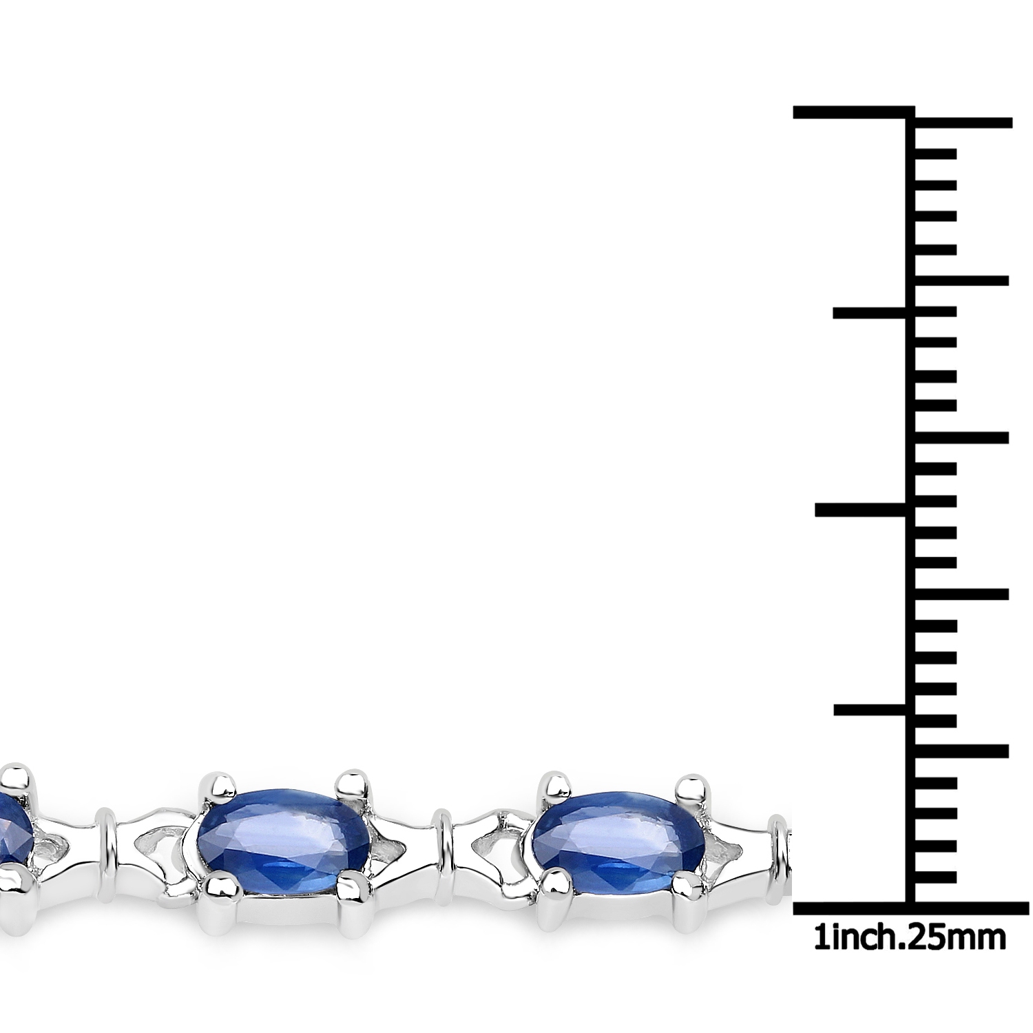 Bracelet en argent sterling de .925 mm avec saphirs bleus véritables d'4,18 carat