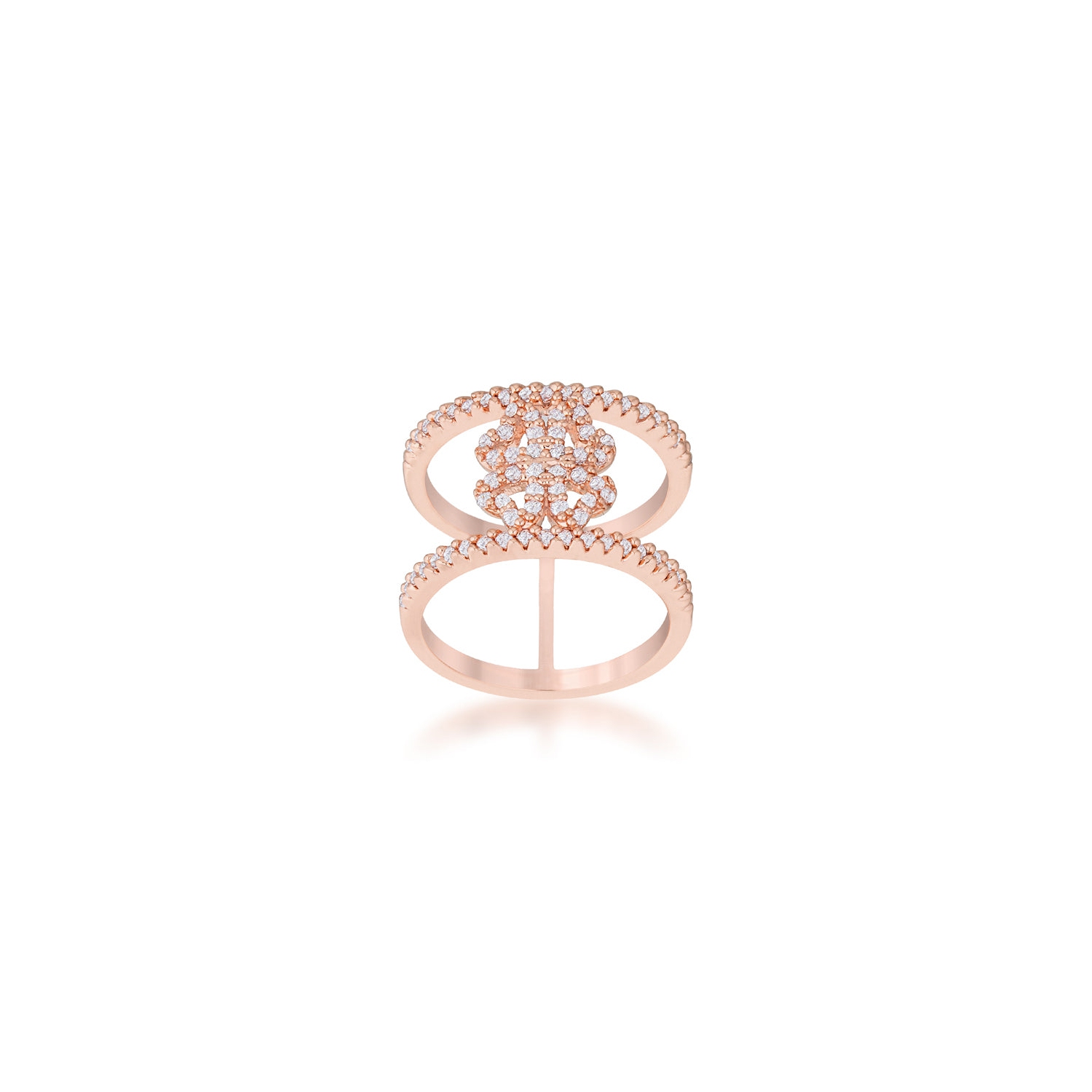 0.4ct CZ Delicate Floral Wrap Ring
