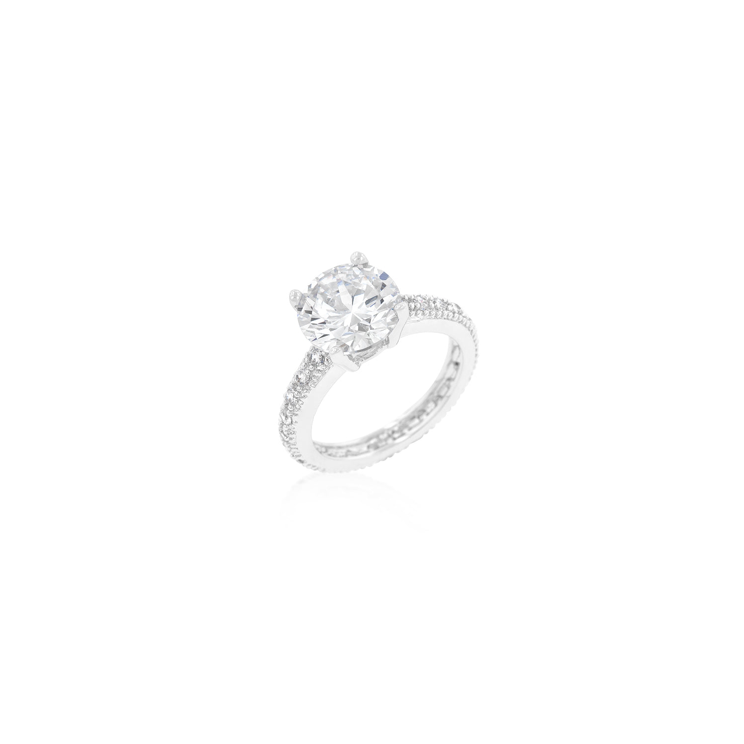 Micro-pave Cubic Zirconia Engagement Ring