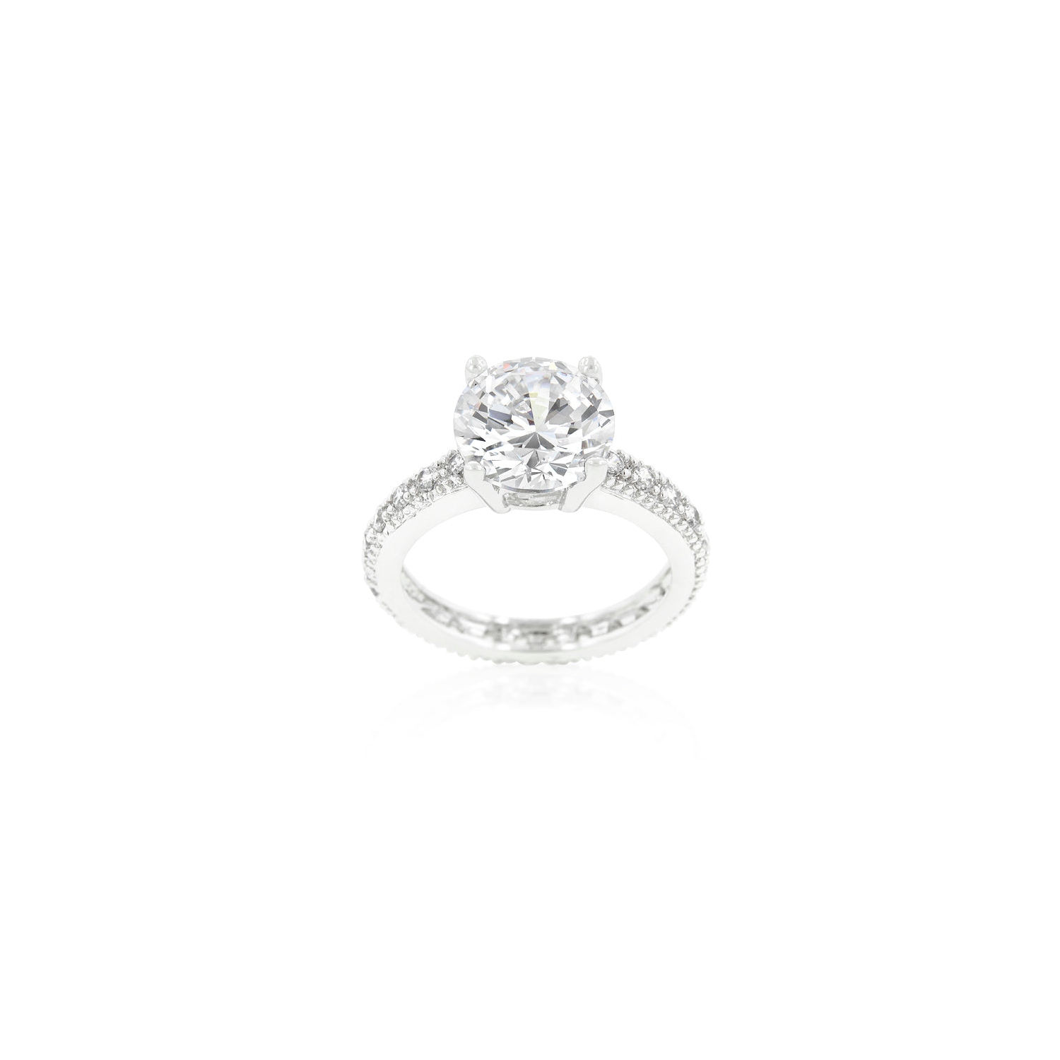 Micro-pave Cubic Zirconia Engagement Ring