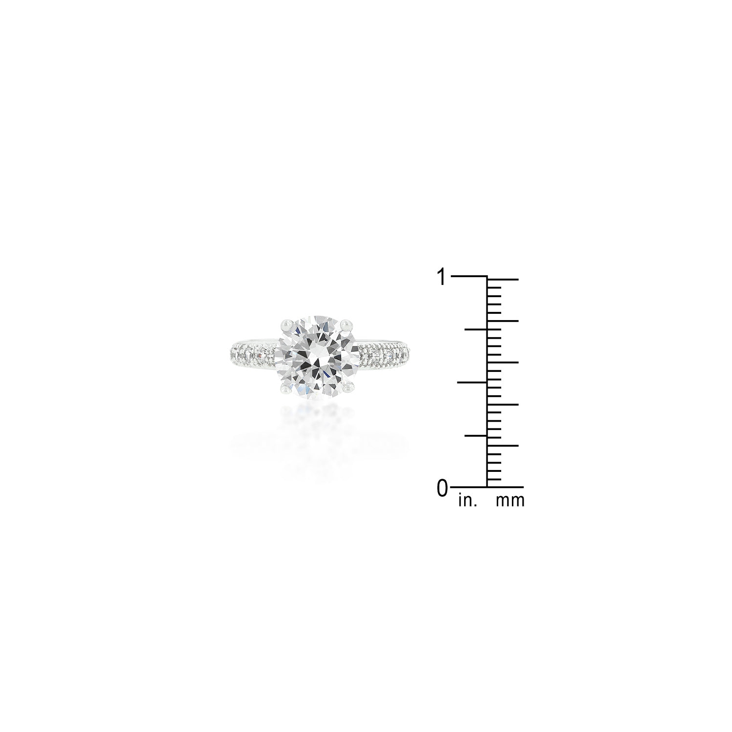 Micro-pave Cubic Zirconia Engagement Ring