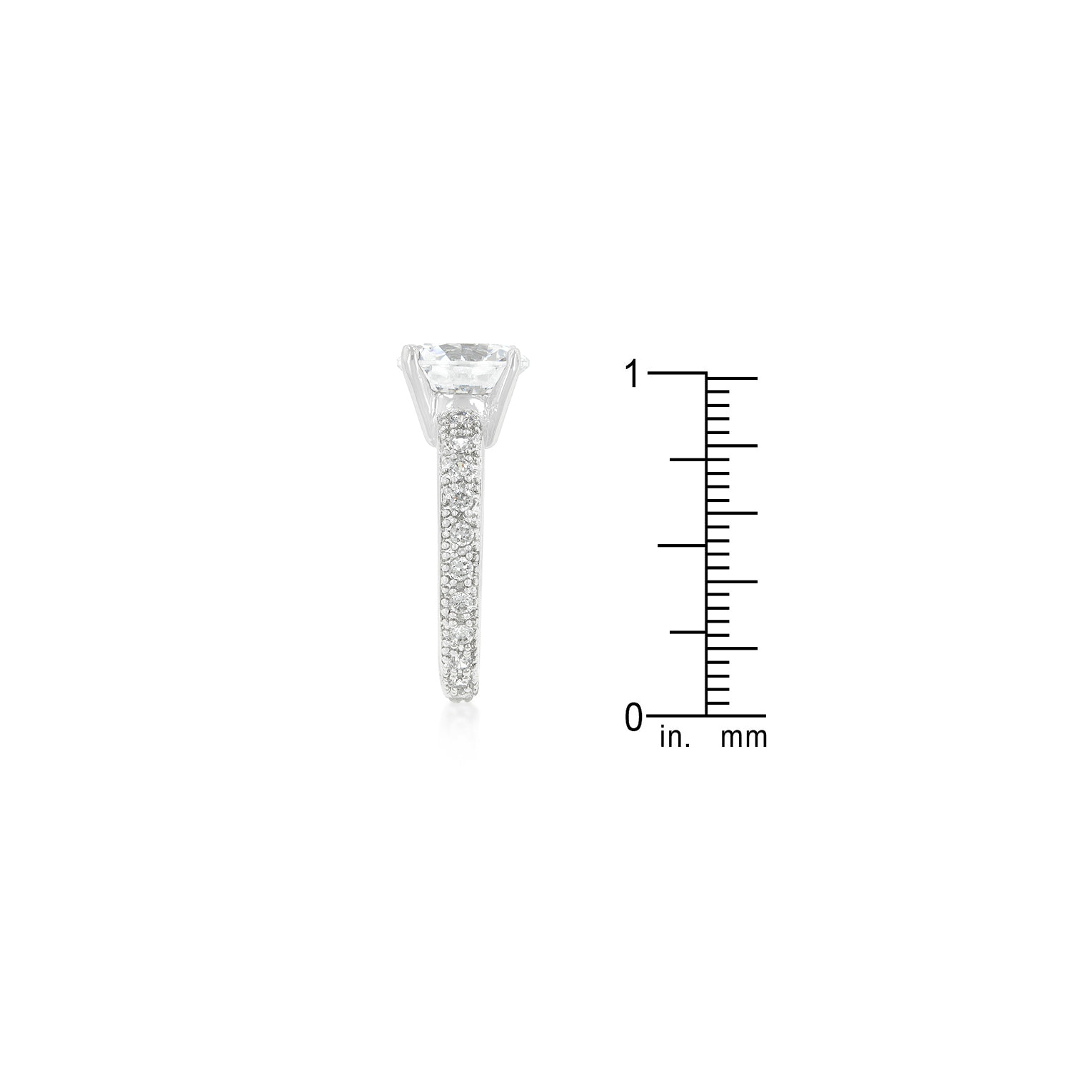 Micro-pave Cubic Zirconia Engagement Ring