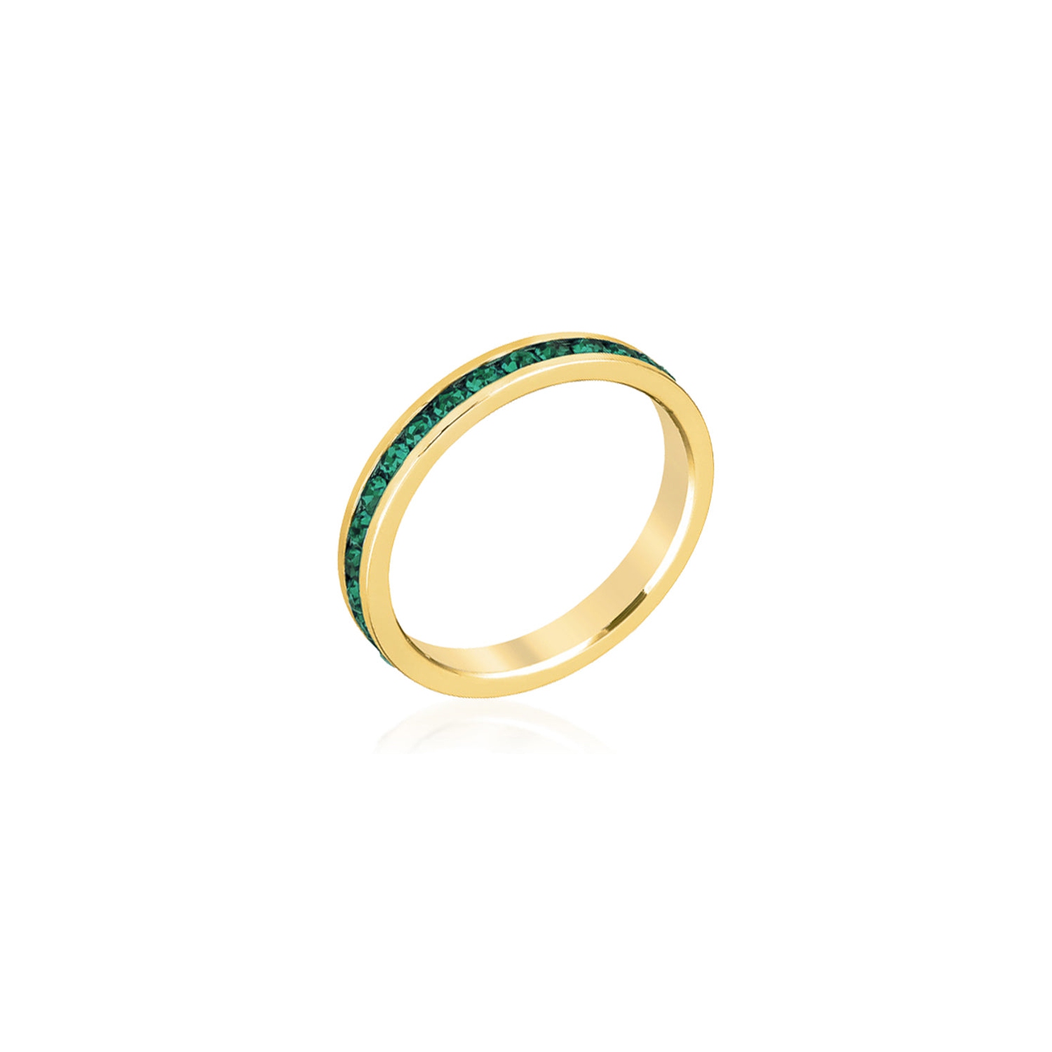 Bague d'éternité en cristal vert élégante de Stackables