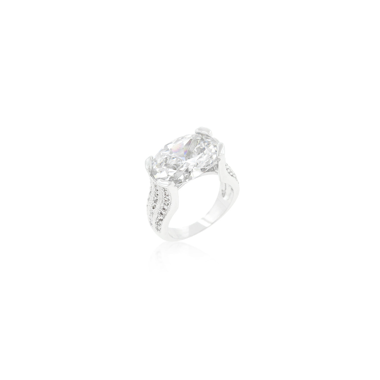 Oval Triplet Cubic Zirconia Ring