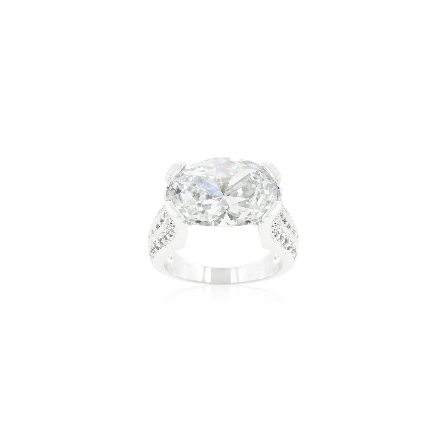 Oval Triplet Cubic Zirconia Ring