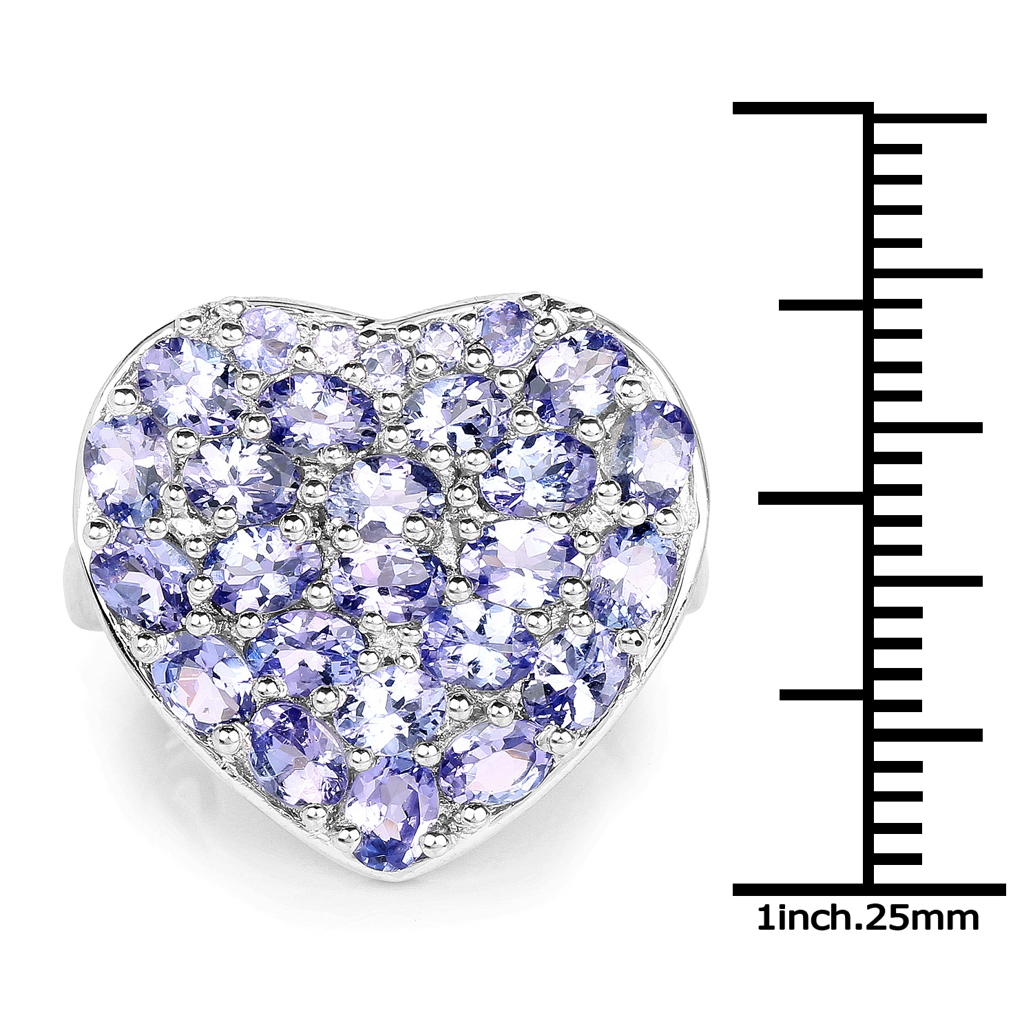 3.96 Carat Genuine Tanzanite .925 Sterling Silver Ring