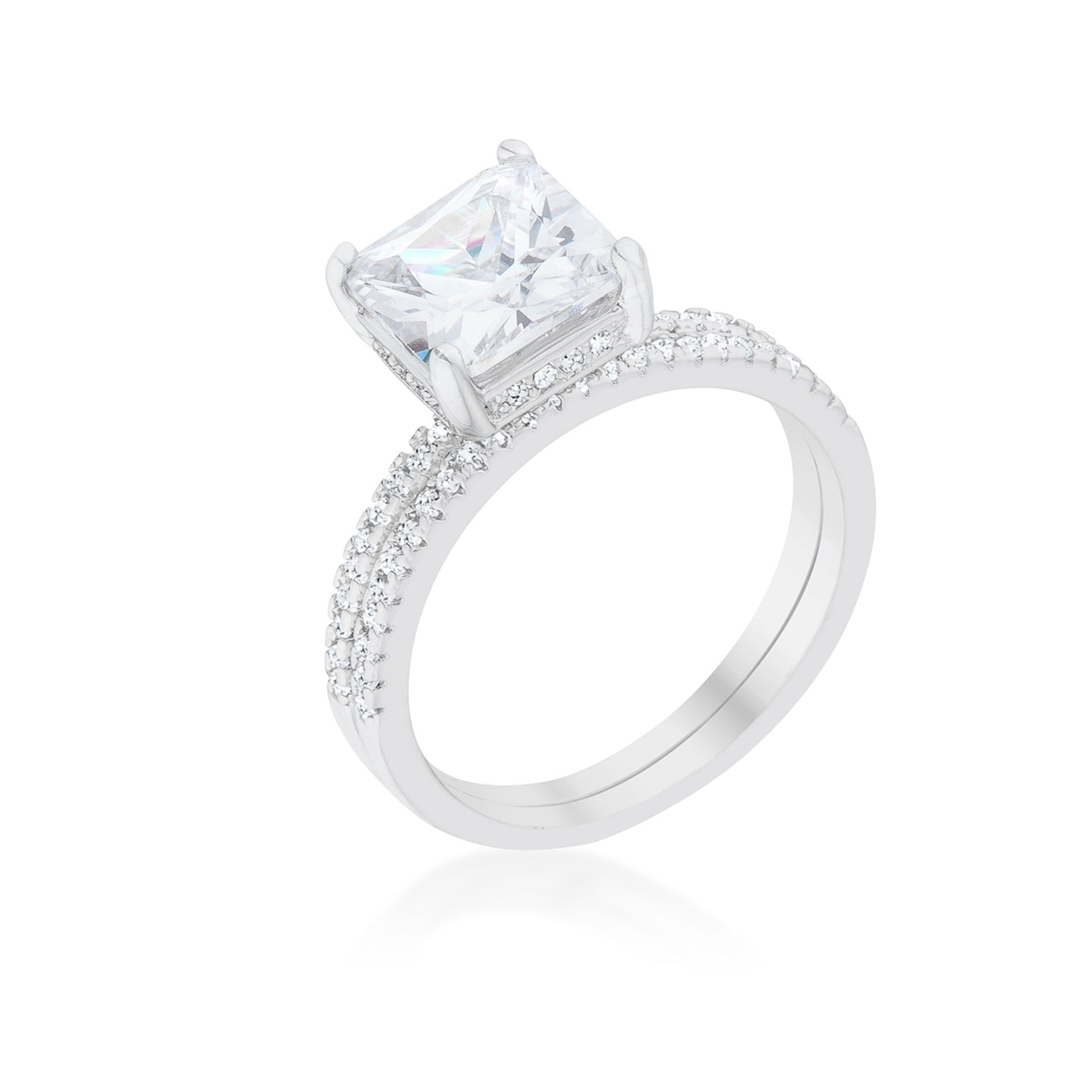 Princess Solitaire Wedding Set Ring