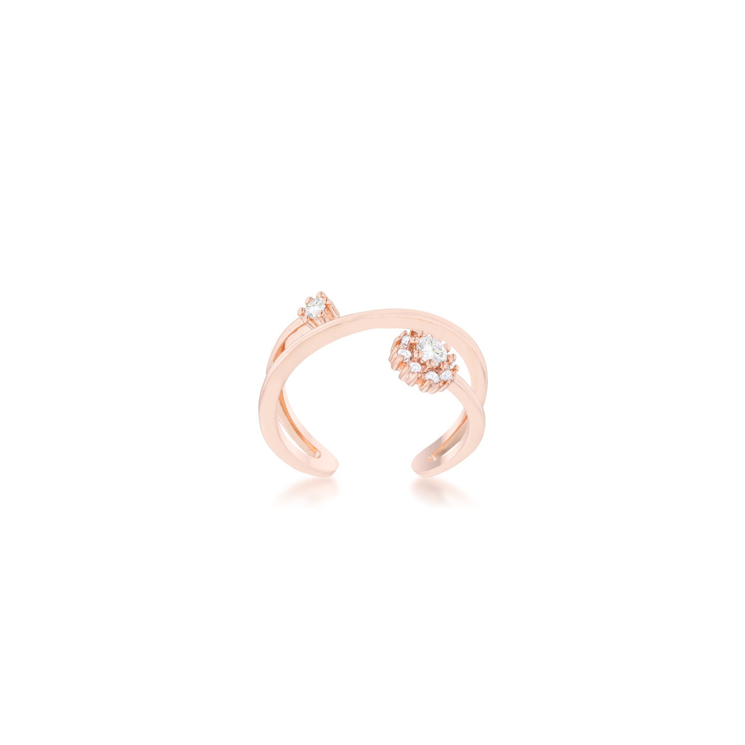 Bague d'enroulement abstraite Krista CZ de 0,25ct mm