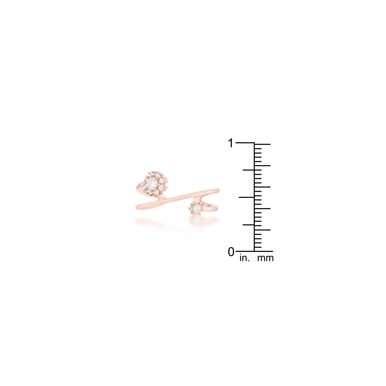 Bague d'enroulement abstraite Krista CZ de 0,25ct mm