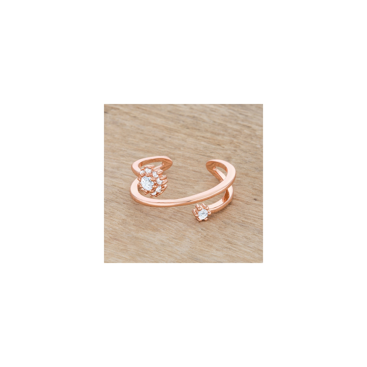 Bague d'enroulement abstraite Krista CZ de 0,25ct mm