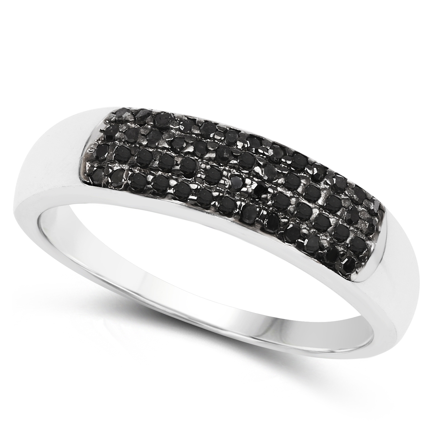 0.22 ct. Genuine Black Diamond .925 Sterling Silver Ring